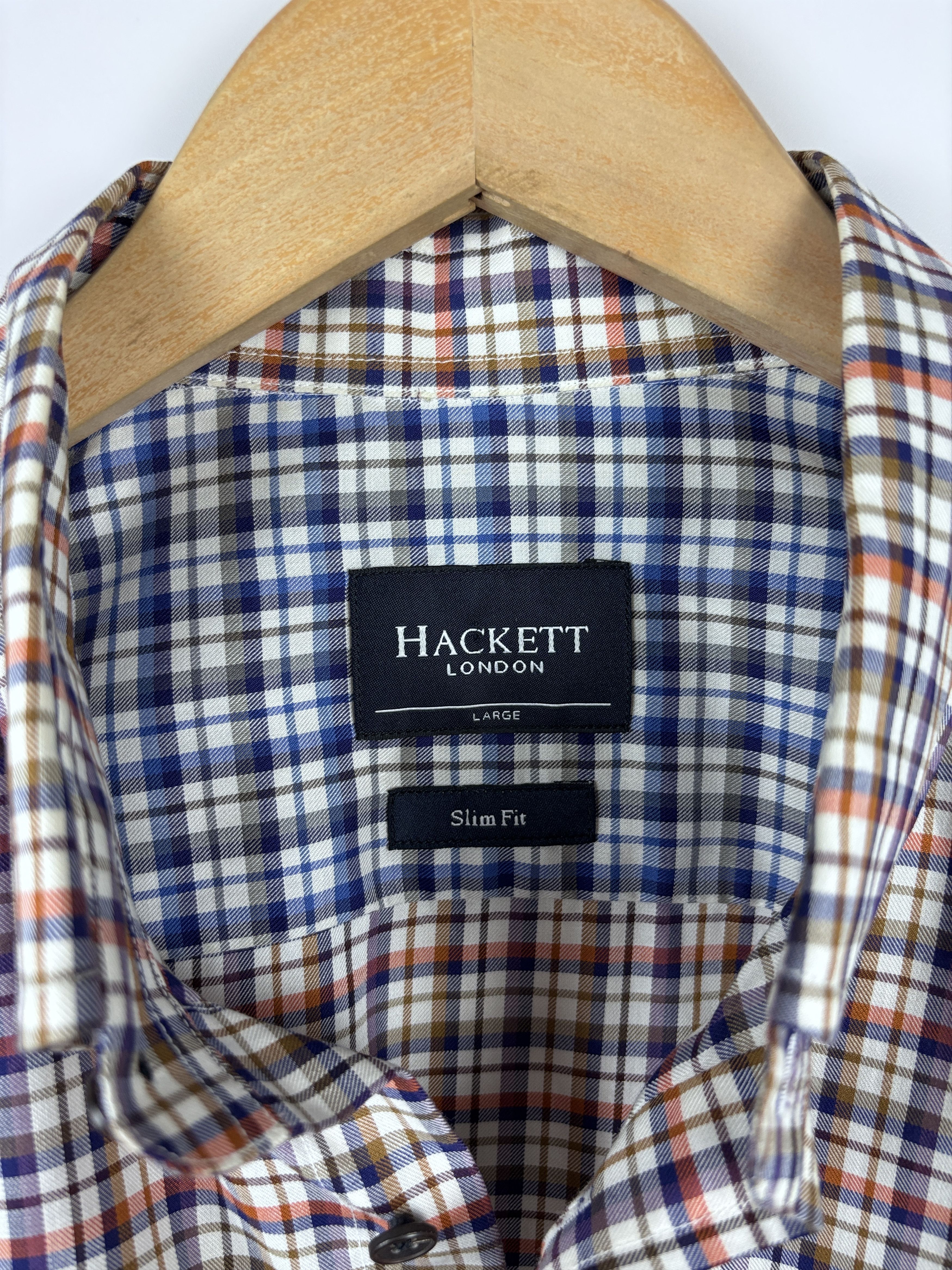 Hackett Hackett London by Thomas Mason Button Check Shirt Slim Fit Size US L / EU 52-54 / 3 - 7 Thumbnail