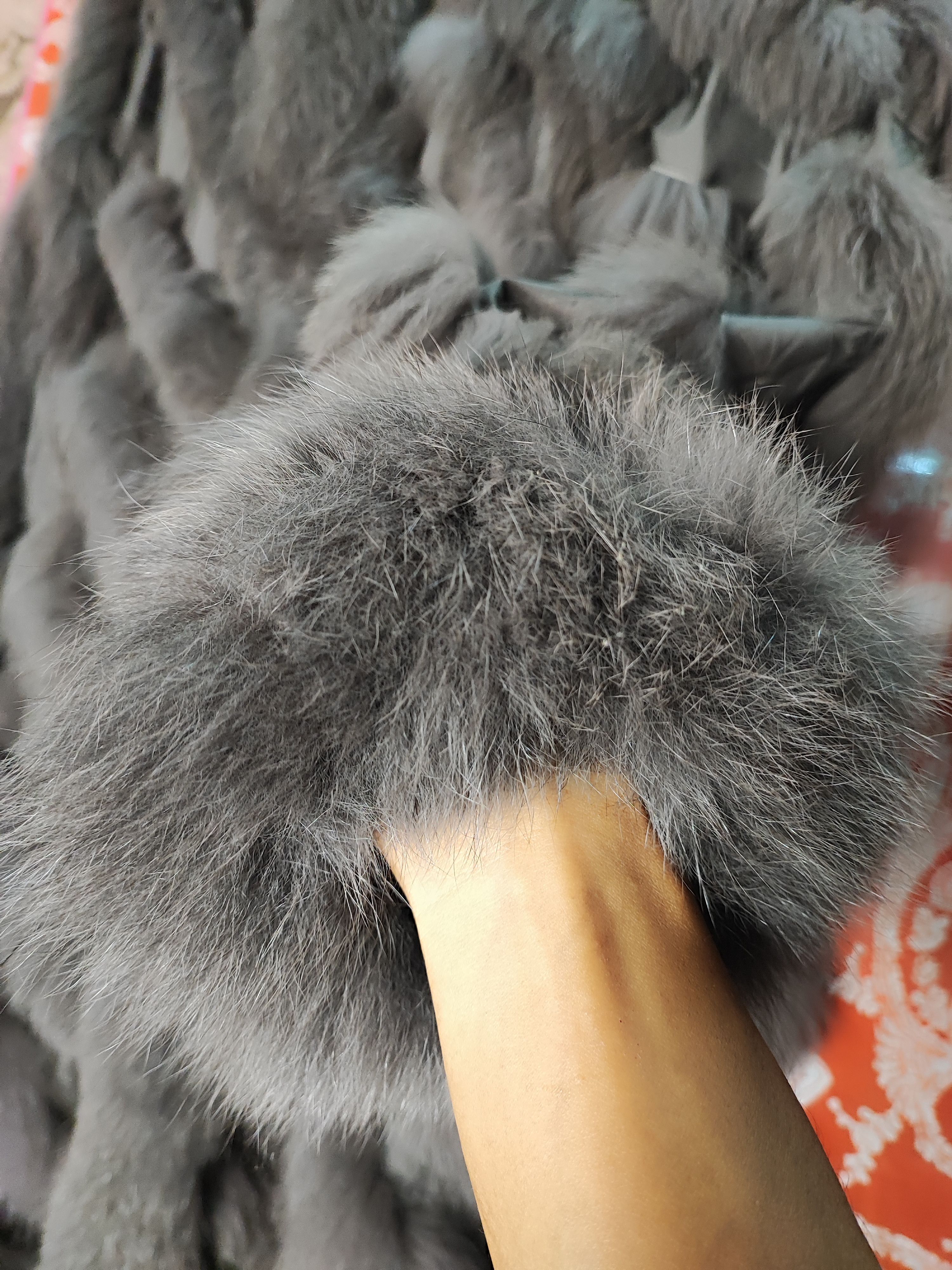 Le Grande Bleu (L.G.B.) Vintage Real Fur Bondage Coat Ravissant Size L / US 10 / IT 46 - 17 Thumbnail