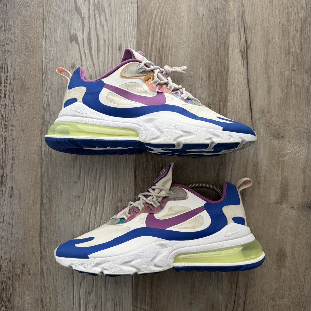 Nike NIKE • Nike Air Max 270 React "White Berry Royal" (10M) Size US 10 / EU 43 - 3 Thumbnail