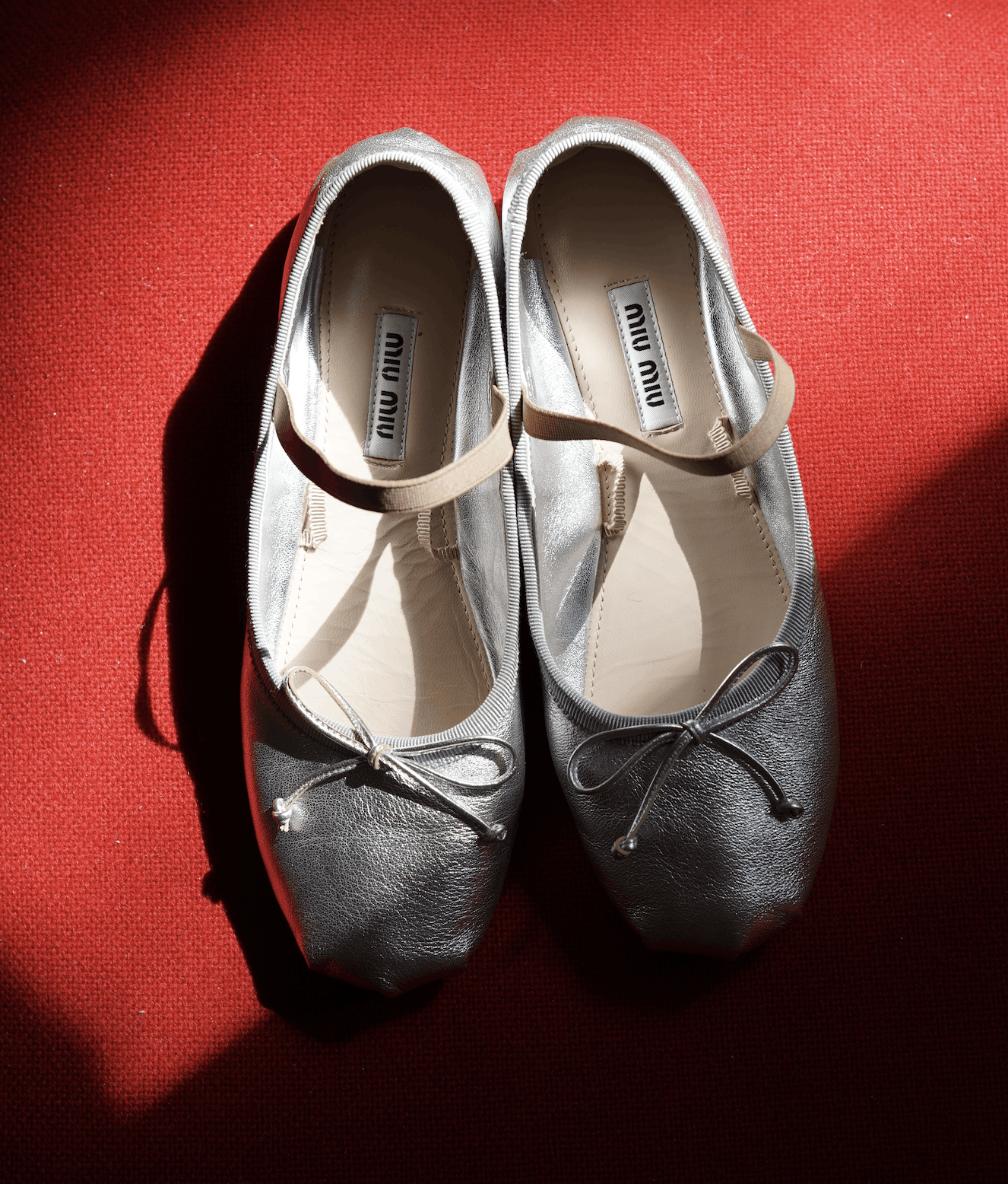 Miu Miu Miu Miu Leather Bow Accents Mary Jane Flats Size US 5 / IT 35 - 1 Thumbnail