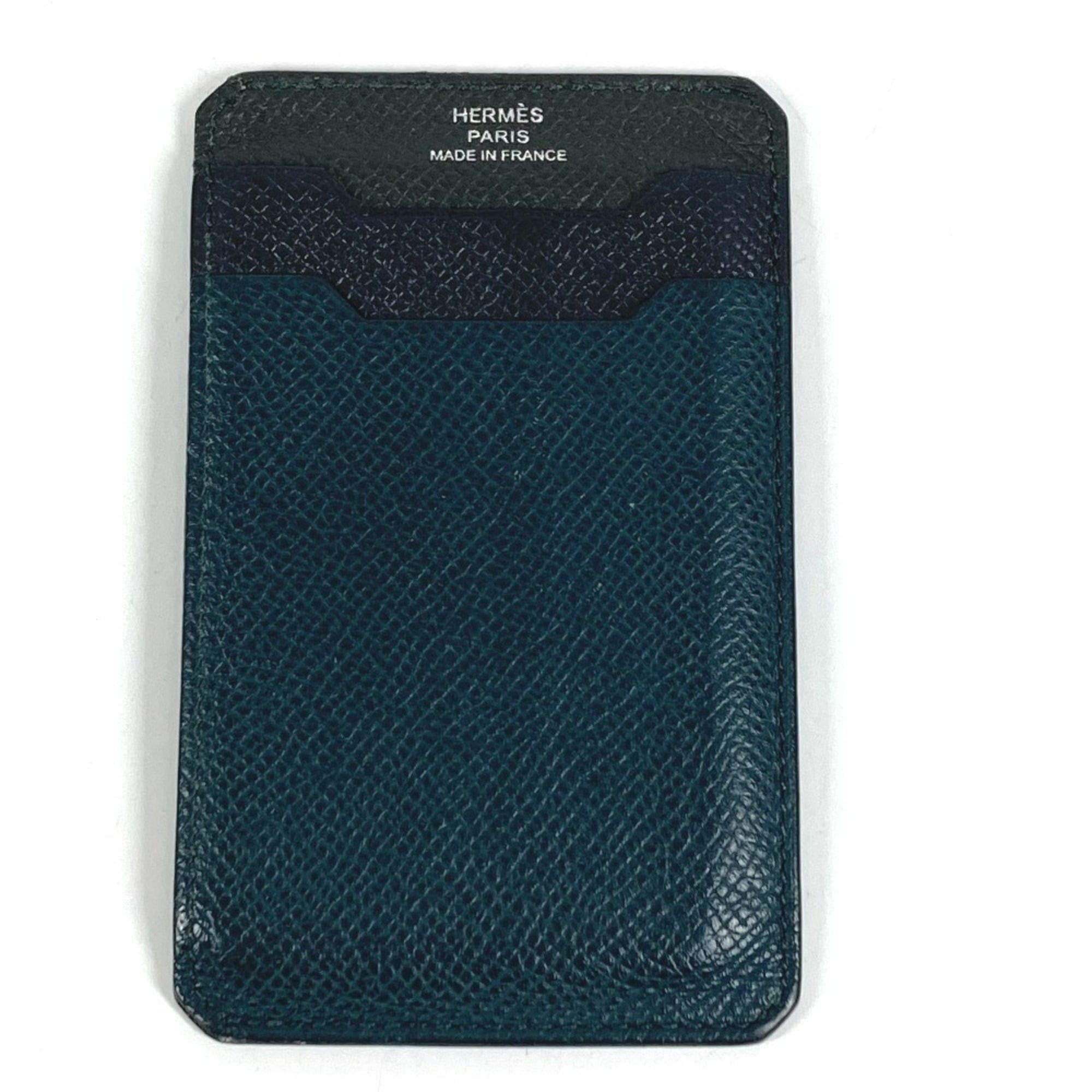 Hermes HERMES City 3CC Logo Business Card Holder/Pass Case, Tricolor, Epsom Leather, Black Size ONE SIZE - 1 Thumbnail