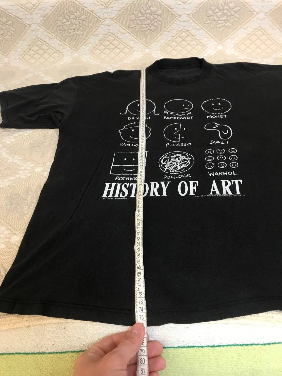 Vintage 🔥 1991 History of Art Sock N Roll Vintage Art T Shirt Tee Size US XL / EU 56 / 4 - 9 Thumbnail