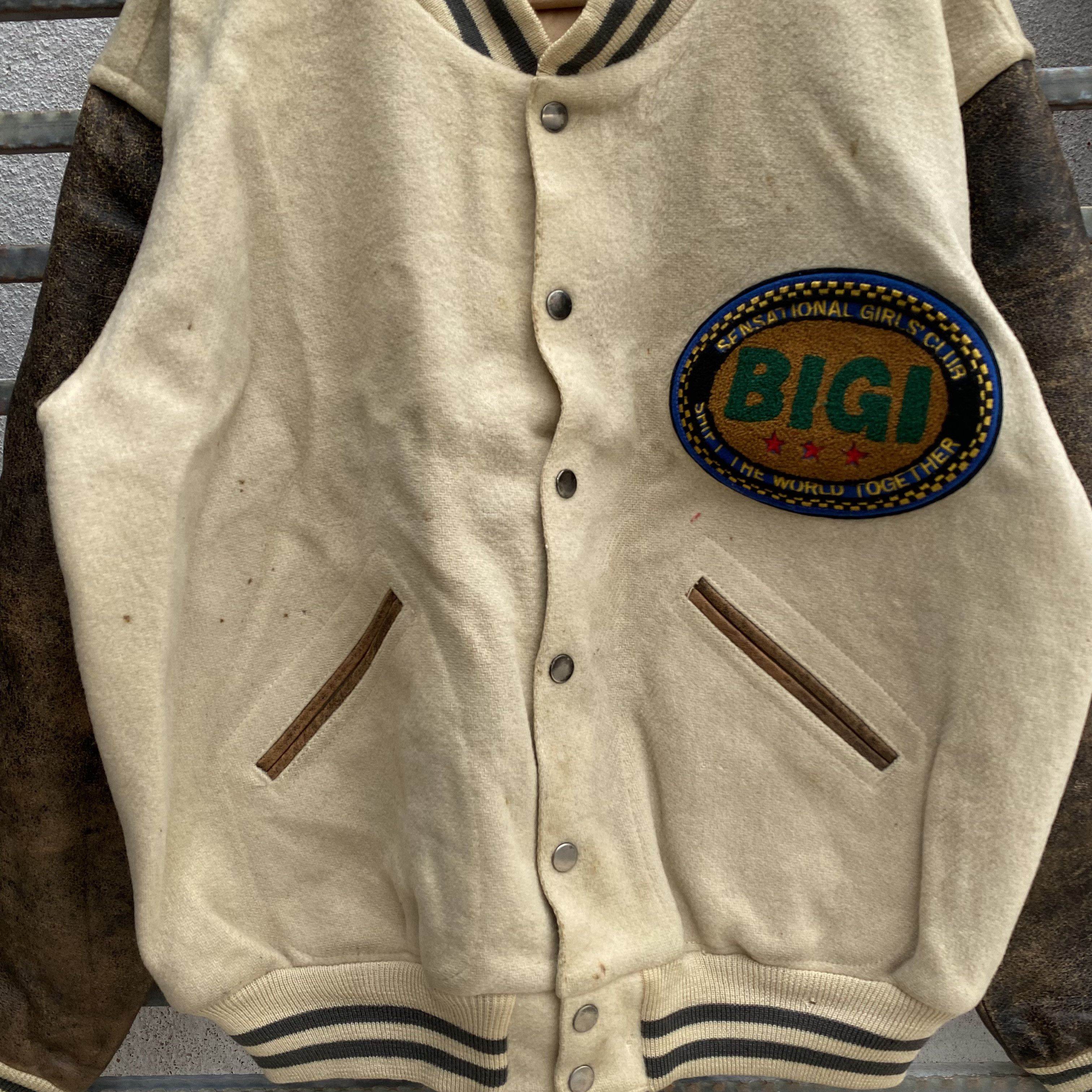 BIGI 80s Bigi Aerodrome Tokyo Varsity Sleeve Leather Size US L / EU 52-54 / 3 - 4 Thumbnail