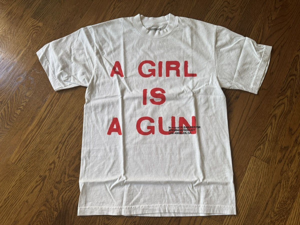 Pleasures Small White A Girl is A Gun Tee Shirt Merch Joy Red Black Size US S / EU 44-46 / 1 - 1 Thumbnail