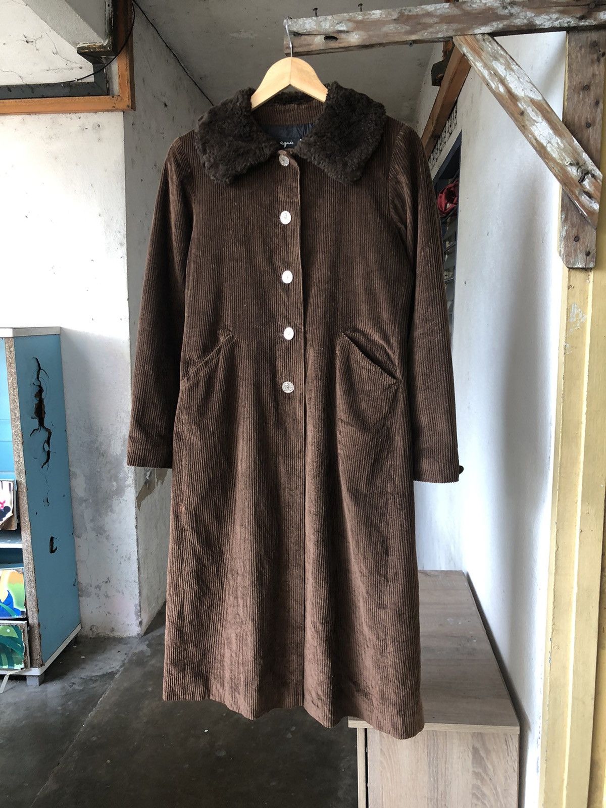 Vintage 90s Agnes B Corduroy Long Coat