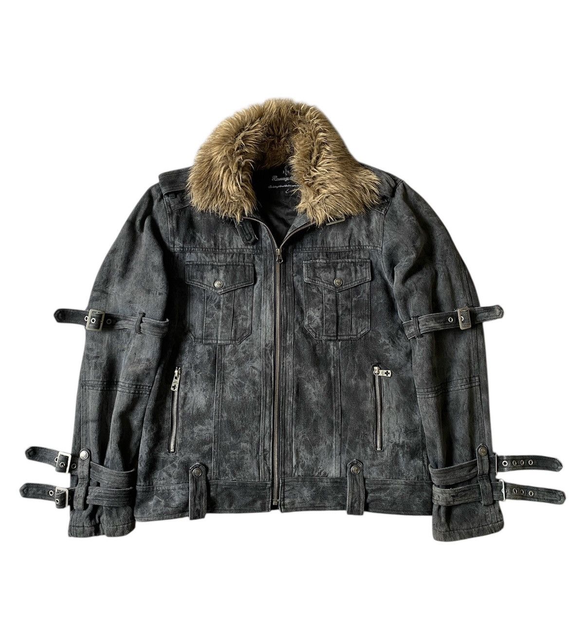 If Six Was Nine Bernings Sho Punk Designer Bondage Fur Design Jacket Size US L / EU 52-54 / 3 - 3 Thumbnail
