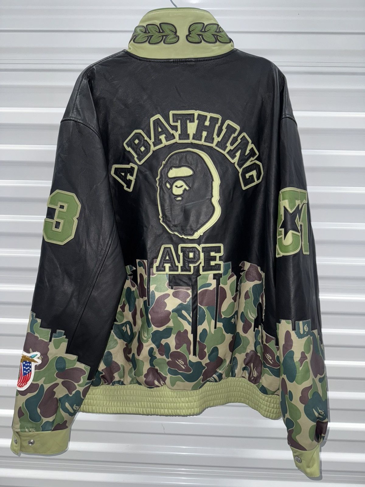 Bape Size XL Jeff Hamilton X Bape A Bathing Ape Leather Jacket Size US XL / EU 56 / 4 - 5 Thumbnail