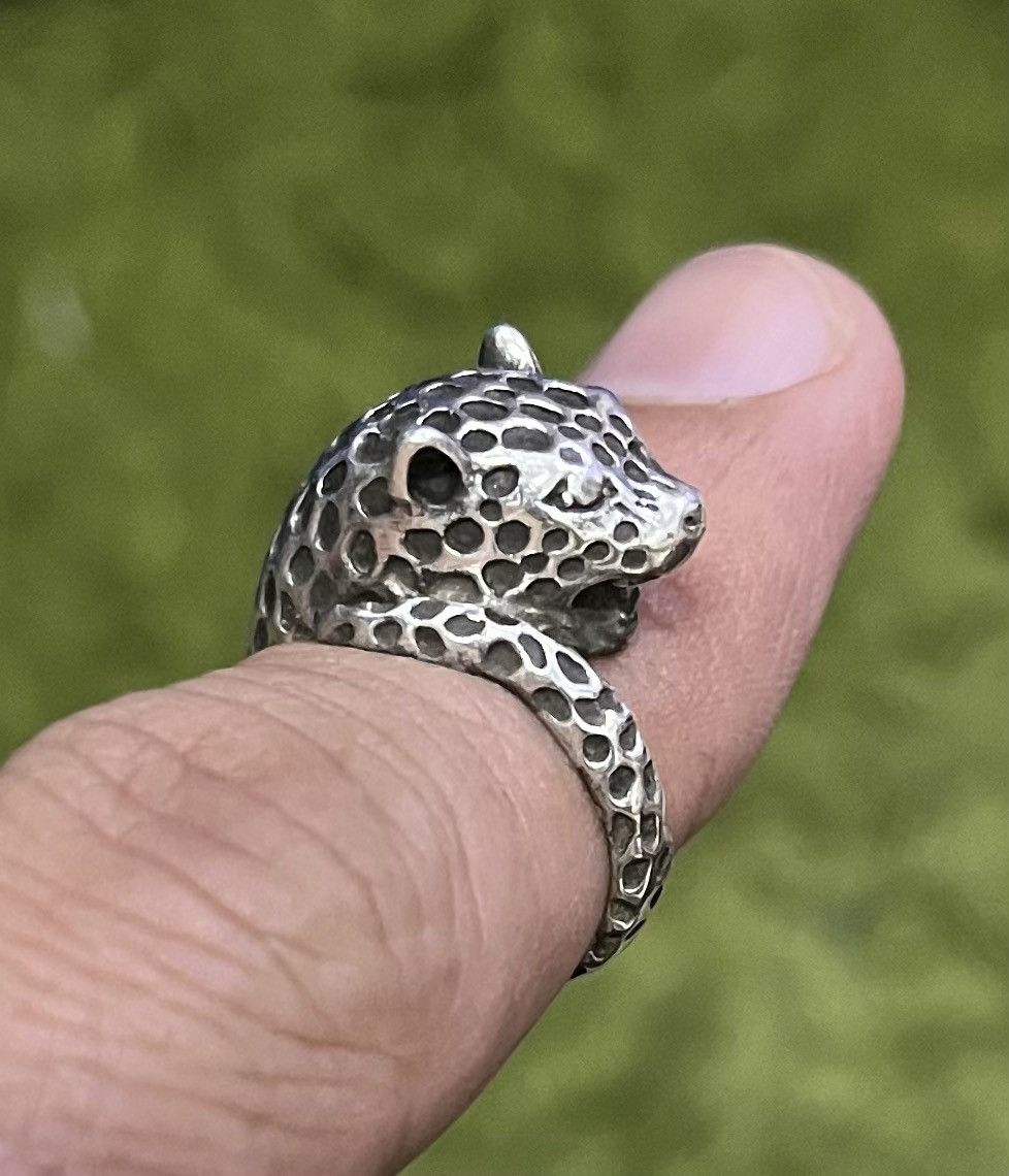 Jewelry × Vintage Rare Vintage Leopard Silver Ring Size ONE SIZE - 1 Thumbnail