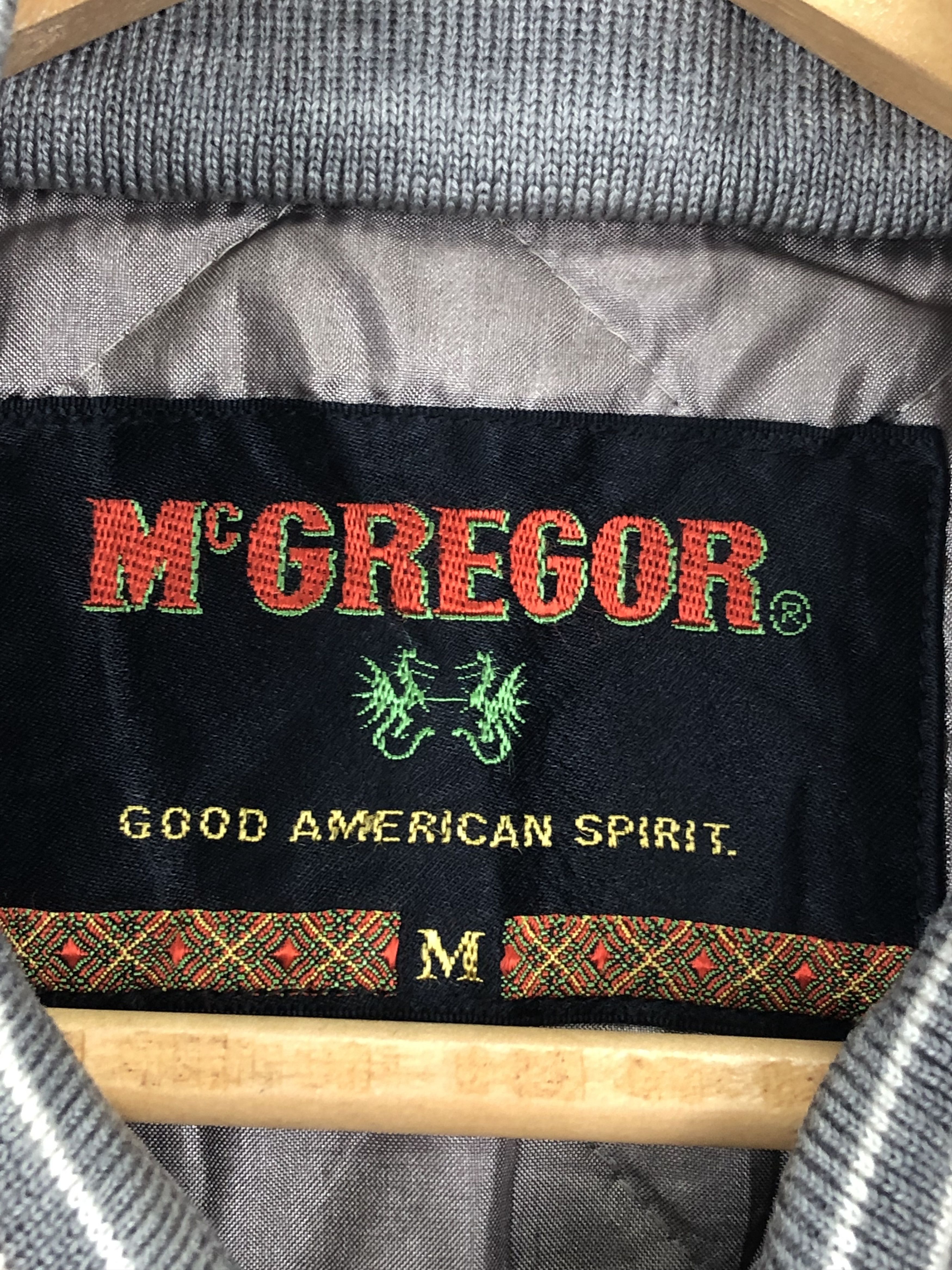 McGregor Vintage 90s Mcgregor Wool Varsity Jacket Gray V0366 Size US M / EU 48-50 / 2 - 5 Thumbnail