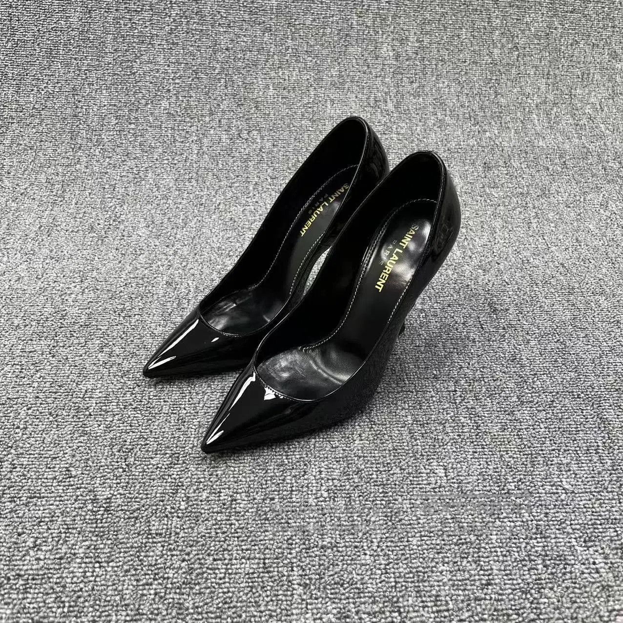 Saint Laurent Paris black patent leather high heels. Size US 7.5 / IT 37.5 - 1 Thumbnail