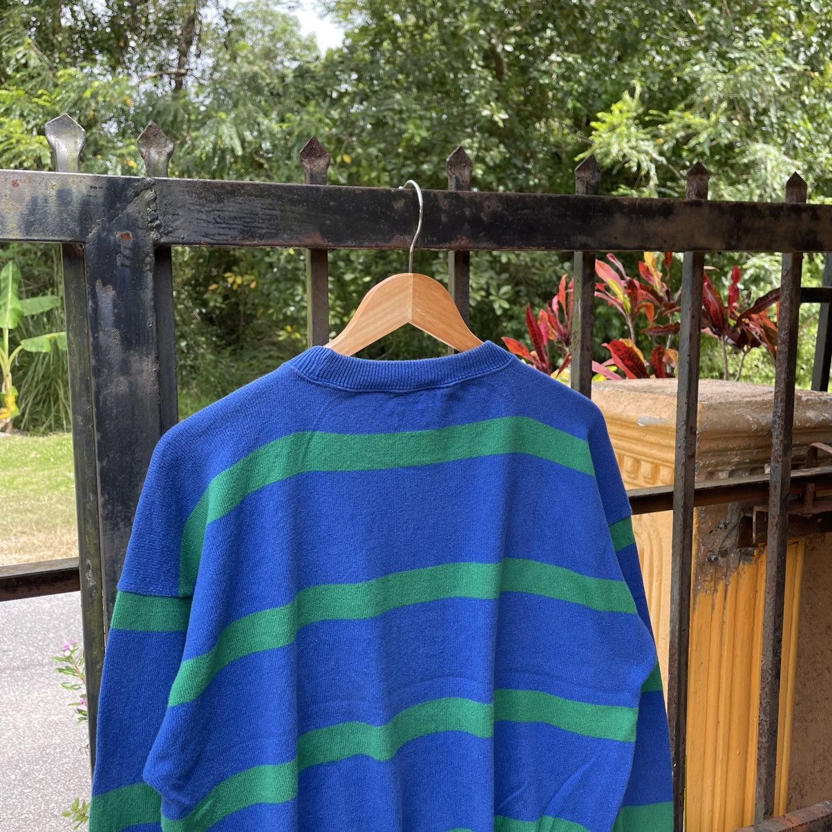 Benetton 🔥Vintage Benetton Embroidered Spellout Striped Sweatshirts Size US M / EU 48-50 / 2 - 3 Thumbnail