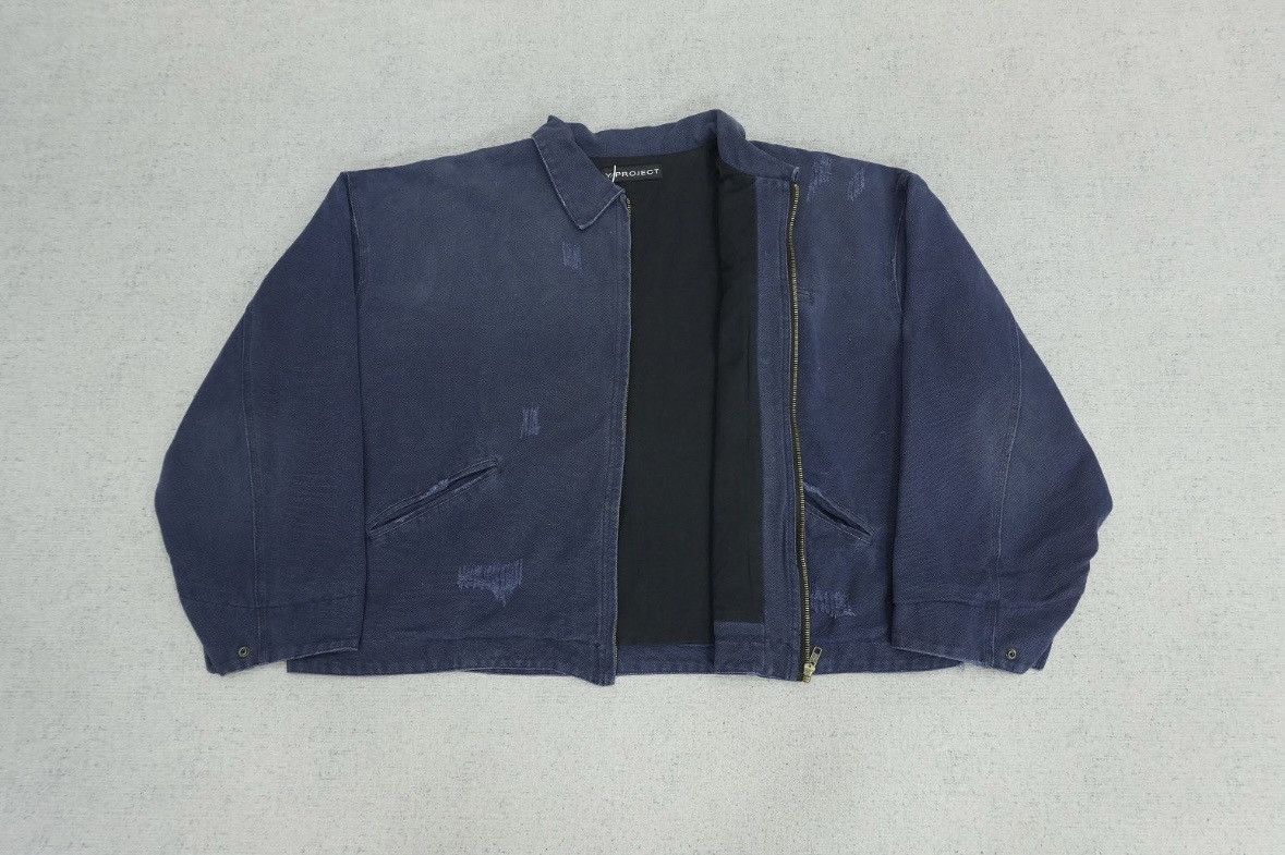 PROJECT G/R Project G/R Distressed Canvas Work Jacket Navy Blue Size US M / EU 48-50 / 2 - 3 Thumbnail