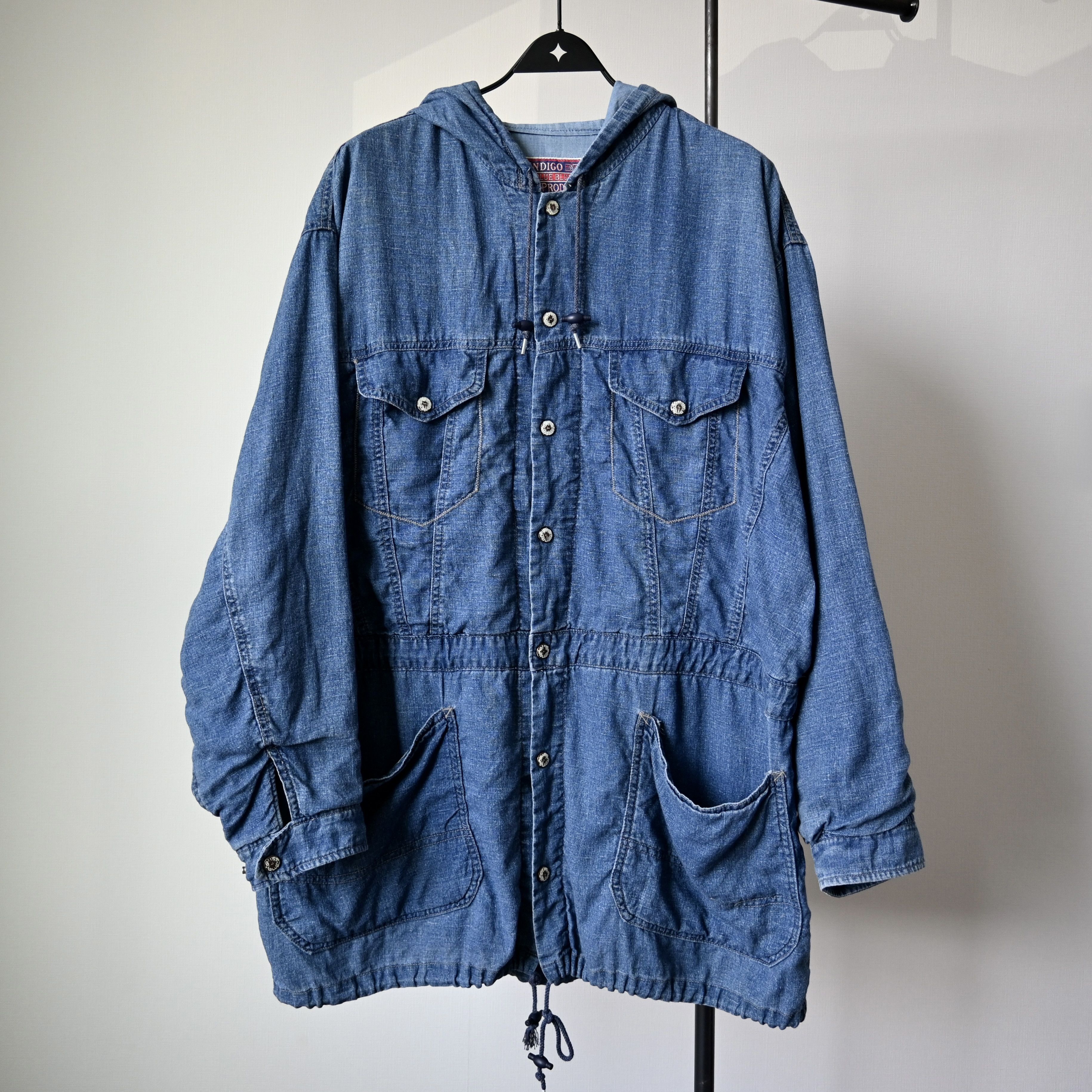 Blue Blue Japan RARE, Vintage 1980s BLUE BLUE indigo slub shell parka Size US L / EU 52-54 / 3 - 1 Thumbnail