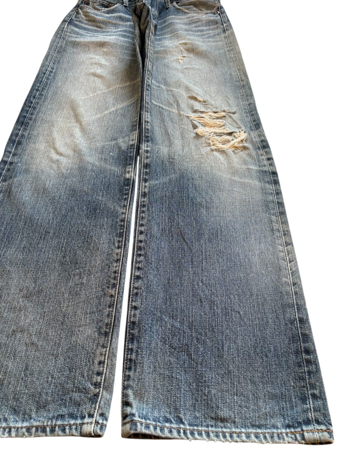 LVC × Levi's × Levi's Vintage Clothing Vintage 90s Levis 510 Mud Wash Distressed Rip Baggy Jeans Size US 30 / EU 46 - 7 Thumbnail