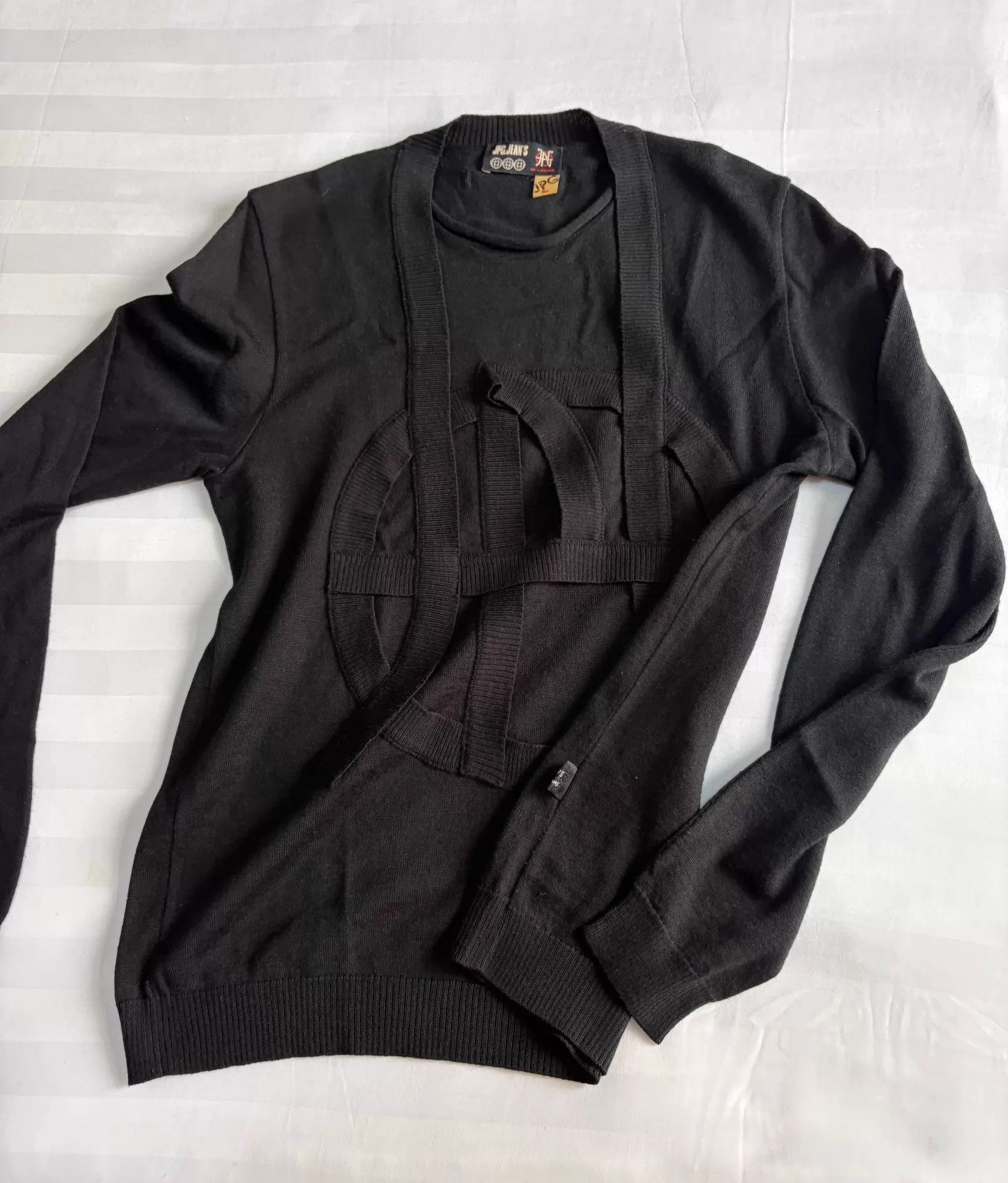 Jean Paul Gaultier Jean Paul Gaultier Vintage Knit Patchwork Logo Sweater Size M / US 6-8 / IT 42-44 - 6 Thumbnail