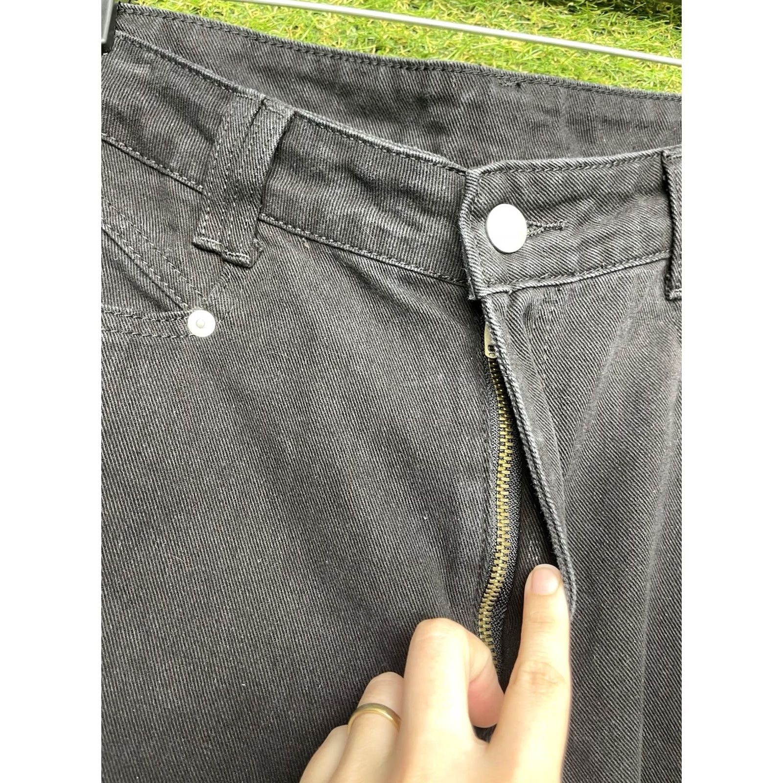 Cider Cider Jeans Wide-Leg Black Denim XL 30x30 Womens Retro 90s Grunge Bohemian Regular Rise Stretch Pants Size 40" / US 18 - 5 Thumbnail