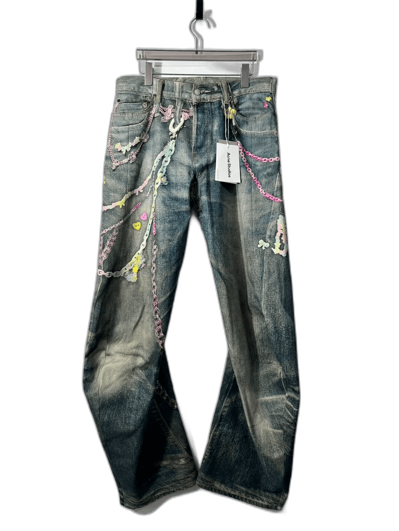 Acne Studios Acne Studios Pink 3D Printed Denim Pants Size US 44 / EU 60 - 1 Thumbnail