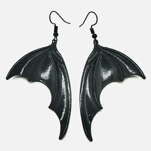 Jewelry Black Bat Wing Earrings Size ONE SIZE - 3 Thumbnail