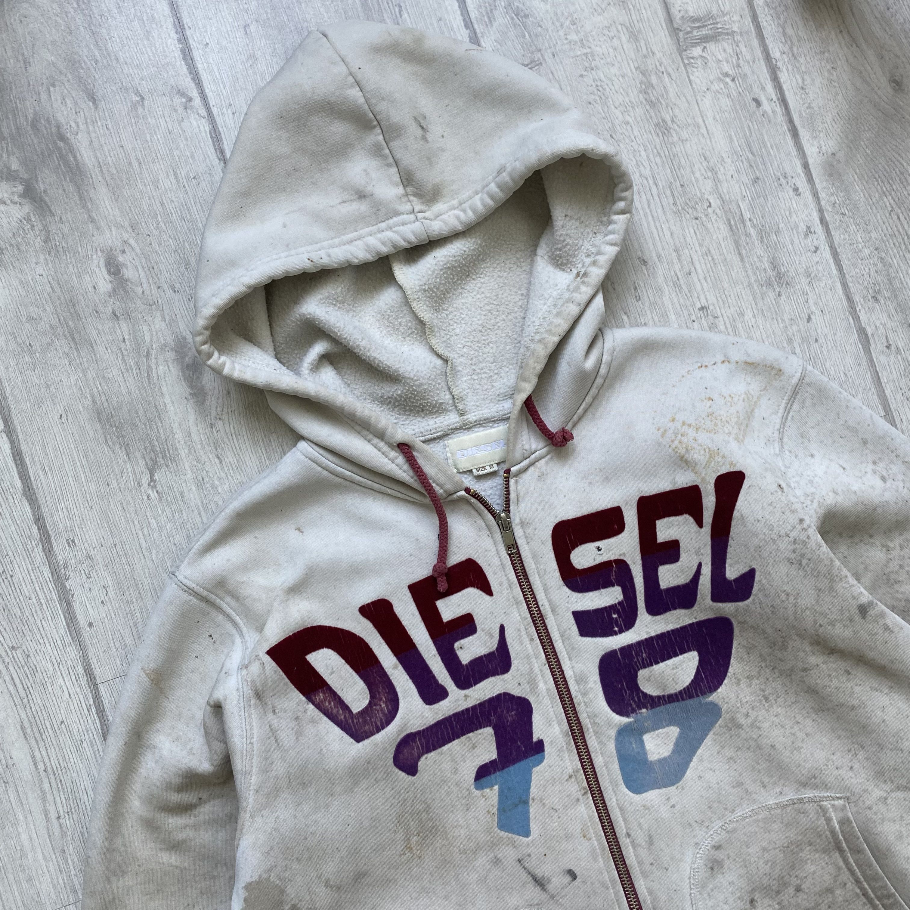 Diesel 👷🏼‍♂️Vintage Diesel Trashed zip hoodie Big logo Carhartt Size US S / EU 44-46 / 1 - 2 Thumbnail