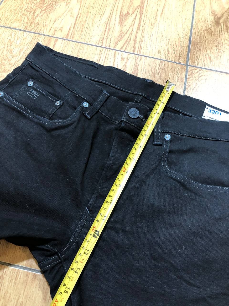 G-Star G-Star 3301 Slim Men's Jeans Stretch Button Fly Denim Black Size US 38 / EU 54 - 9 Thumbnail