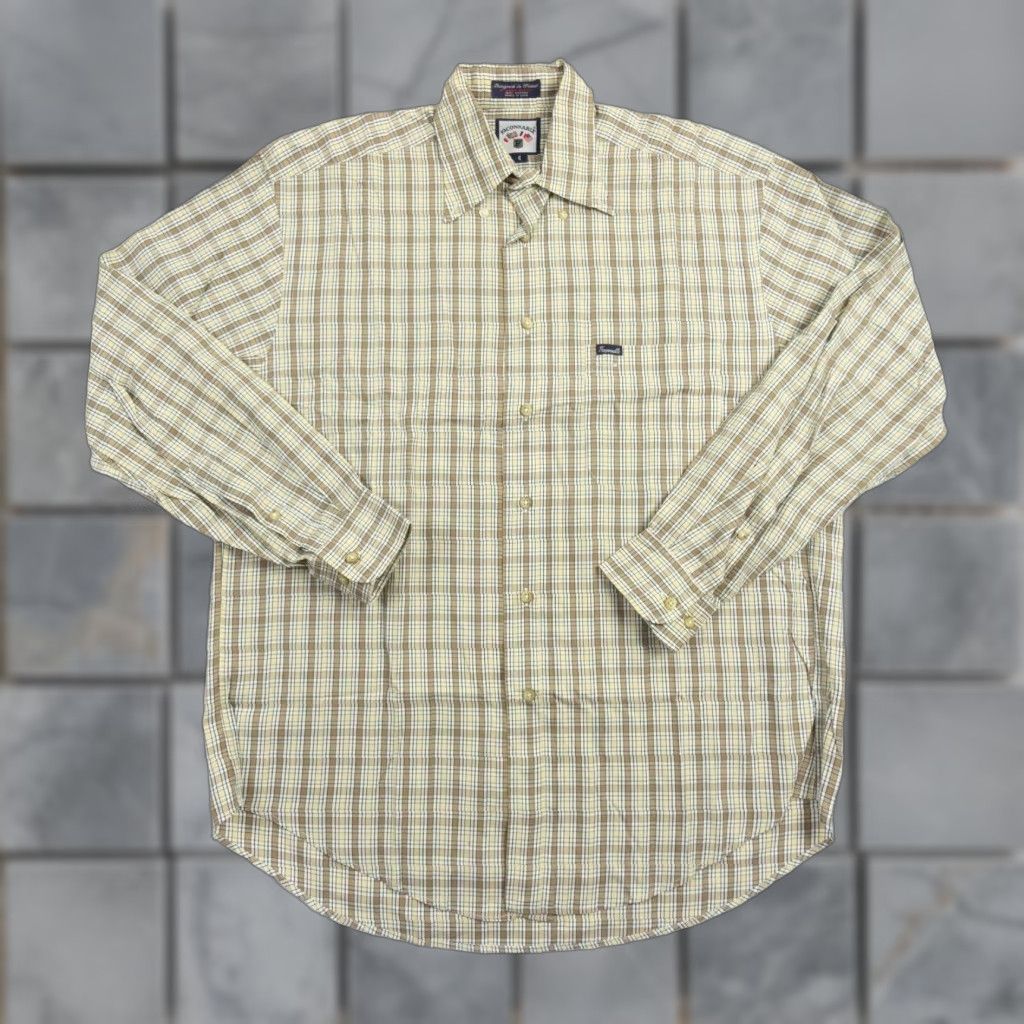 Faconnable VINTAGE Façonnable Beige Button Up Shirt Small Long Sleeve Check Preppy Mens Size US S / EU 44-46 / 1 - 1 Thumbnail
