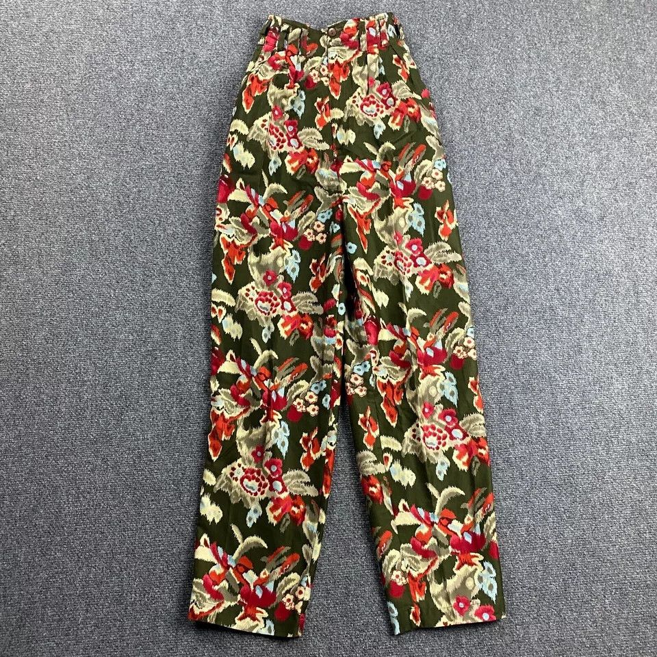 Saks Fifth Avenue Vintage Saks Fifth Avenue Pants Women's 6 Floral Tapered Mom Size 28" / US 6 / IT 42 - 2 Thumbnail