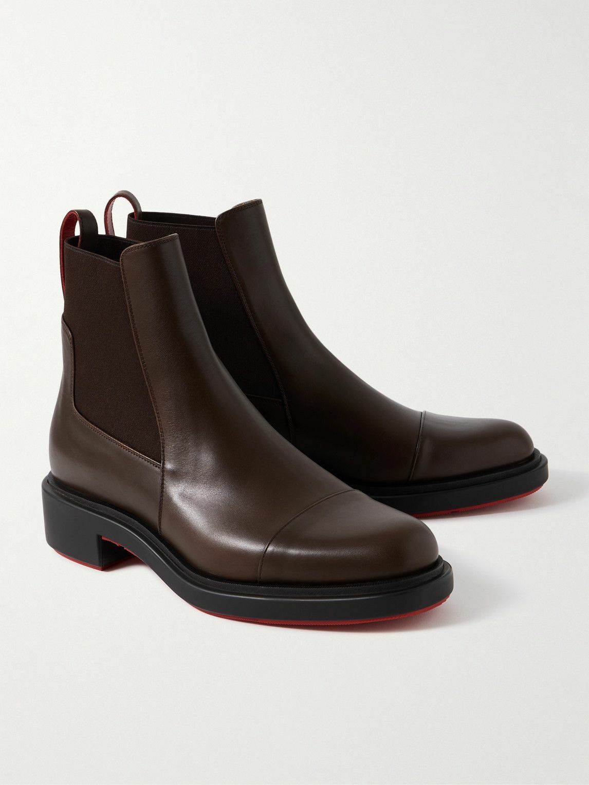 Christian Louboutin oc11z0126 Urbino Leather Chelsea Boots in Brown Size US 10 / EU 43 - 2 Thumbnail
