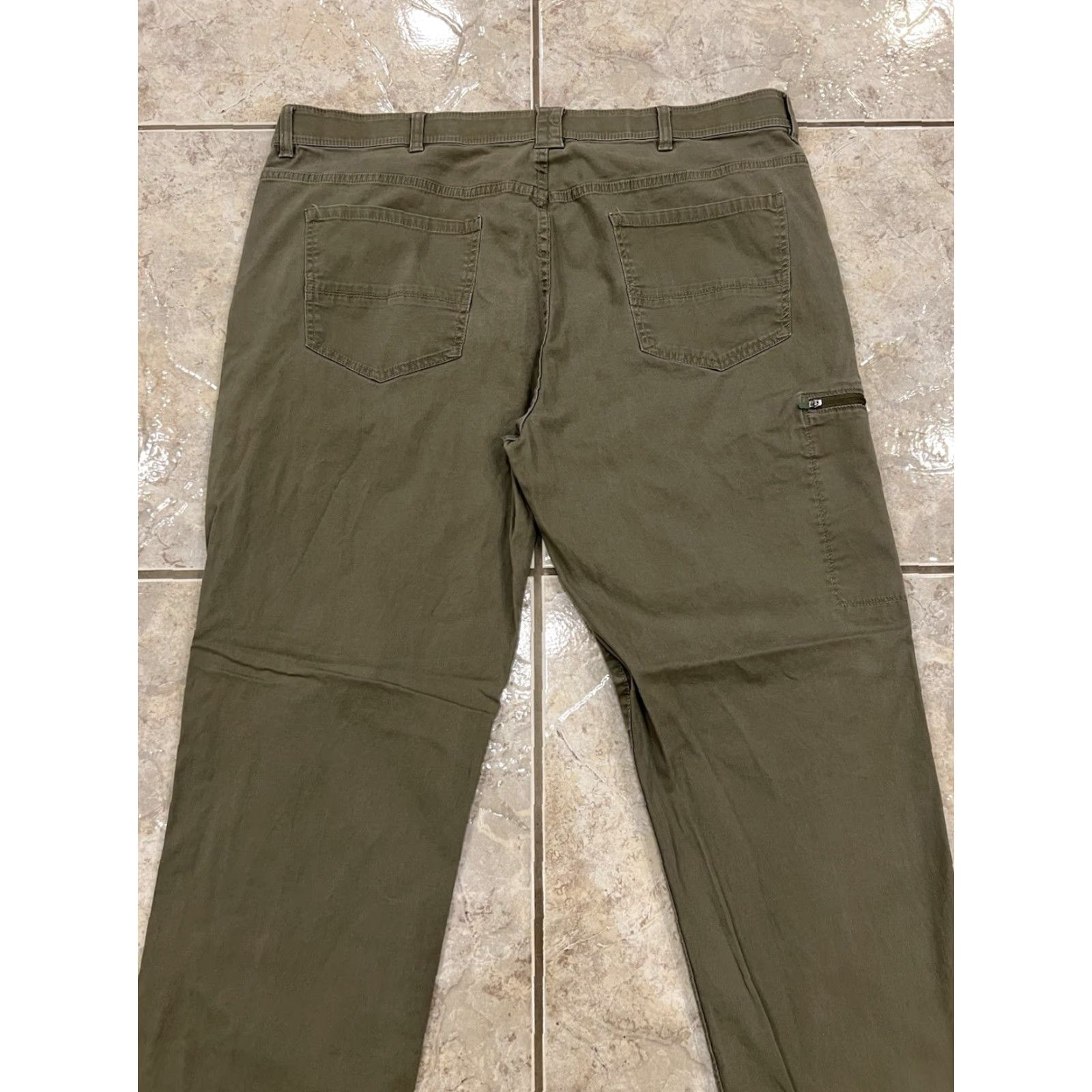 Weatherproof Weatherproof Men's Pants Straight Leg Moss Green 40X32 Chino Canvas Cargo Pockets Slashes Zip Front Button Regular Fit Size US 40 / EU 56 - 3 Thumbnail