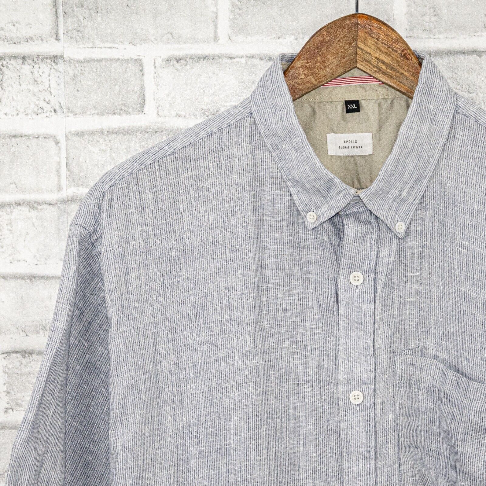 Apolis APOLIS Global Citizen linen Short Sleeve Button Down Shirt Size US XXL / EU 58 / 5 - 5 Thumbnail