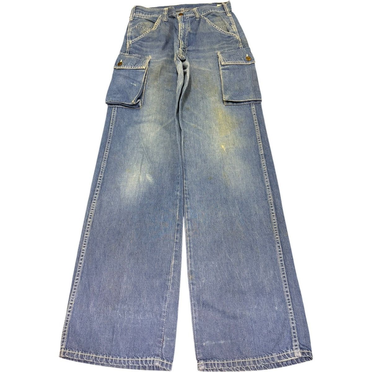 Wrangler Vintage Wrangler Blue Wash Cargo Distress Baggy Jeans Size US 28 / EU 44 - 1 Thumbnail