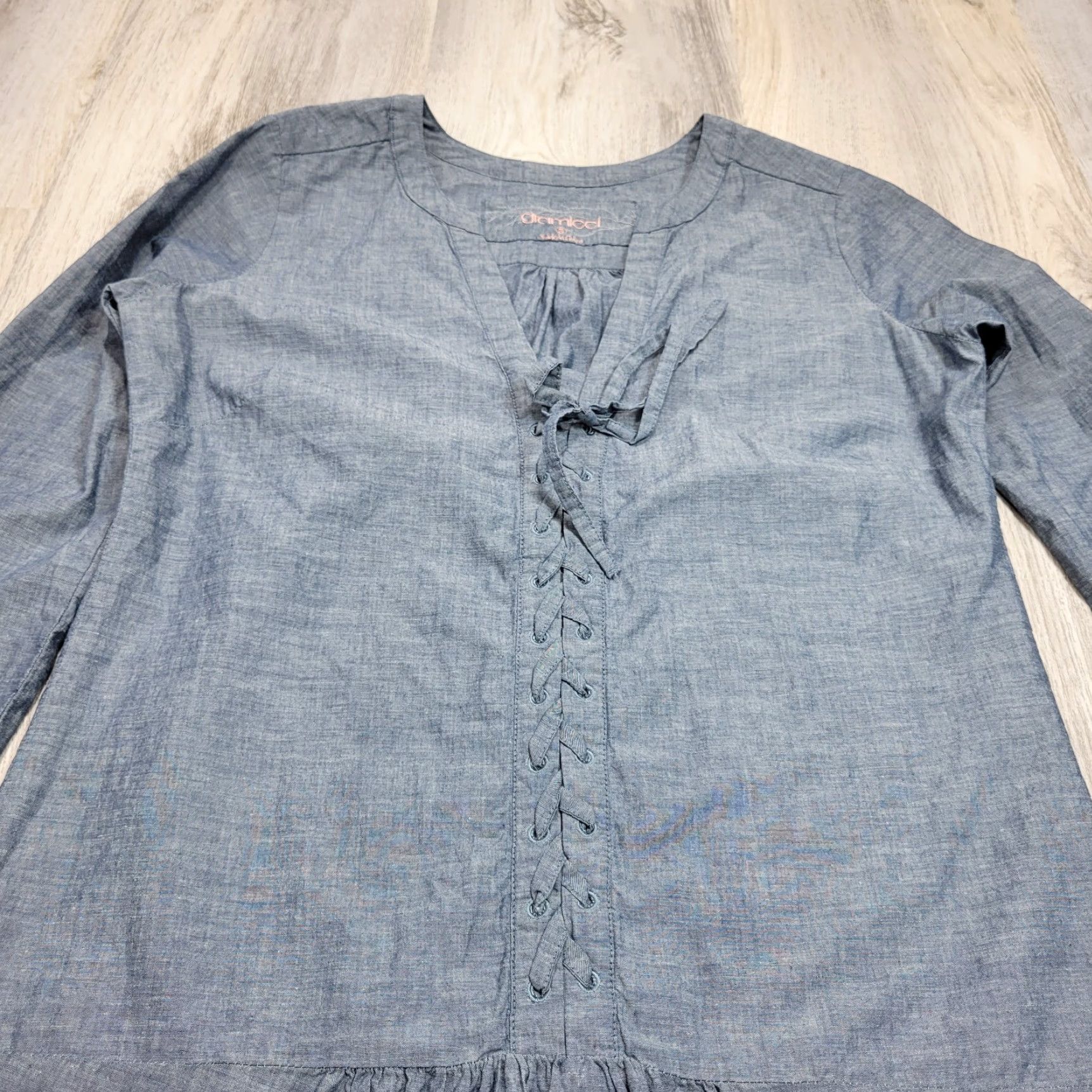 Gramicci Gramicci Chambray Dress Tunic Short Boho Hemp Organic Cotton Casual Women's Sz S Chambray Bohemian Mini Shift Dress Womens S Color Chambray Size 28" / US 6 / IT 42 - 4 Thumbnail