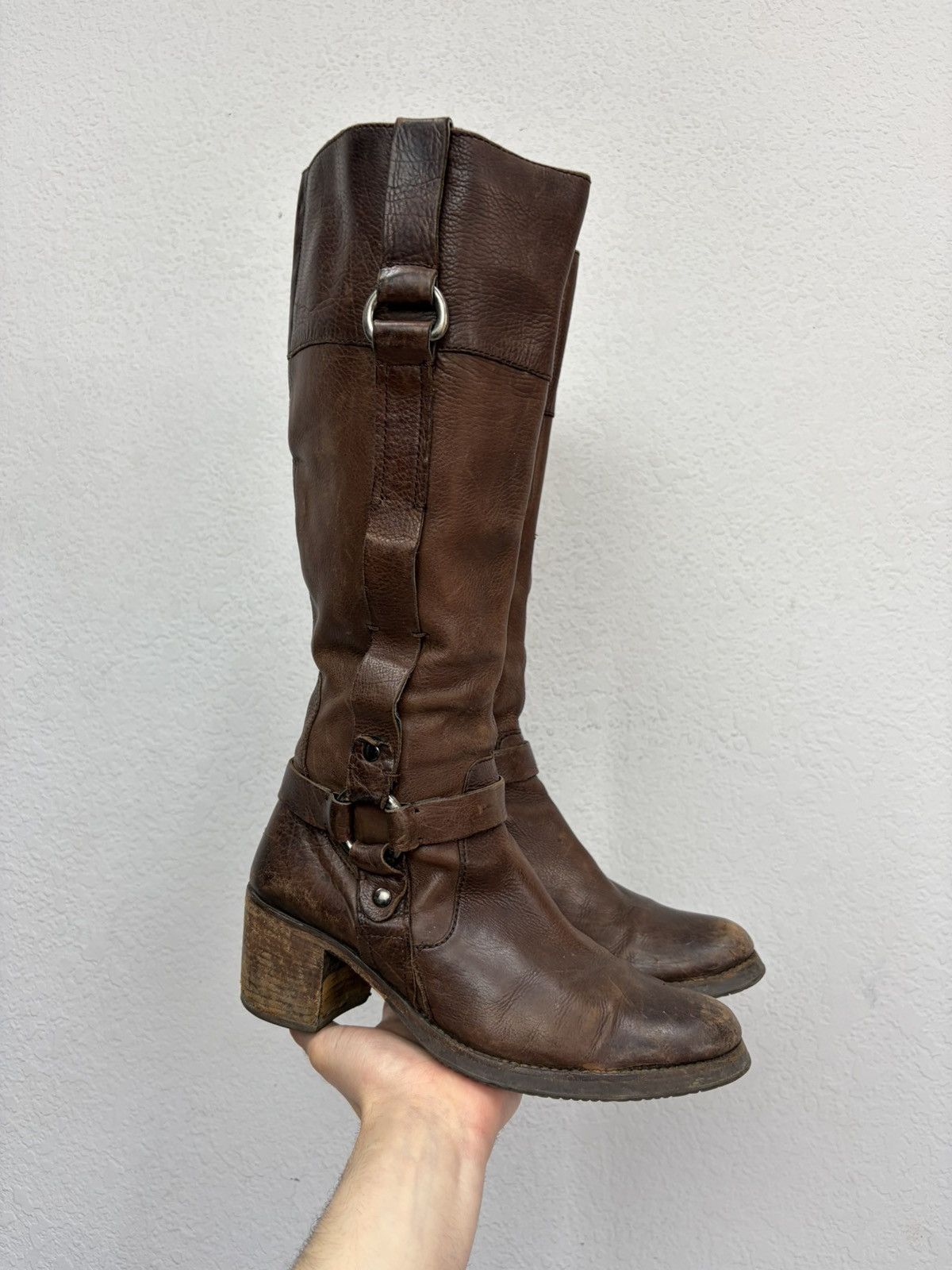 If Six Was Nine A.S. 98 Avant Garde Archive Leather Belted Boots Size US 9 / IT 39 - 3 Thumbnail