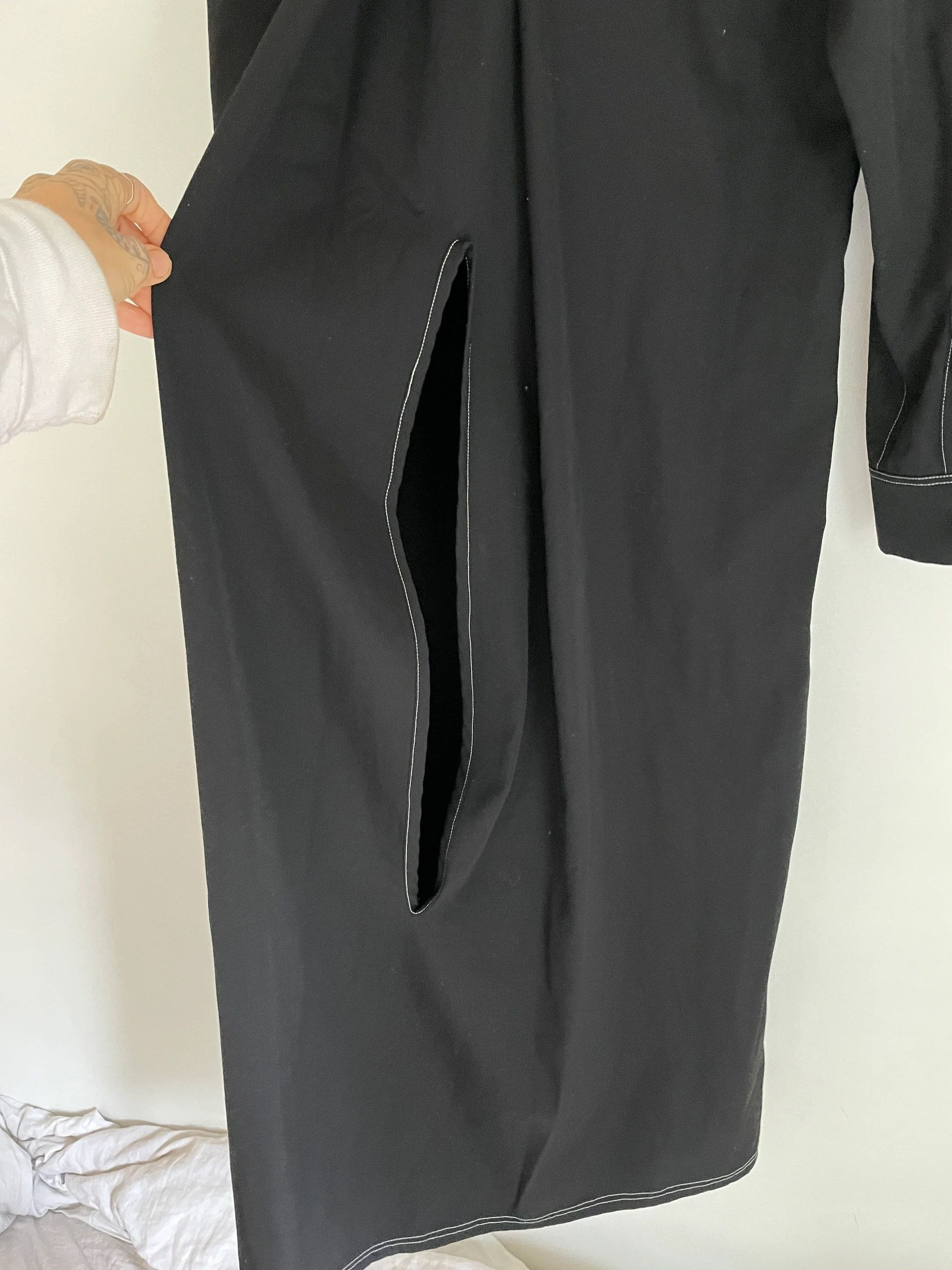 Yohji Yamamoto Yohji Yamamoto Slit Back Maxi Shirt Dress Long Sleeve Wool Size S / US 4 / IT 40 - 4 Thumbnail