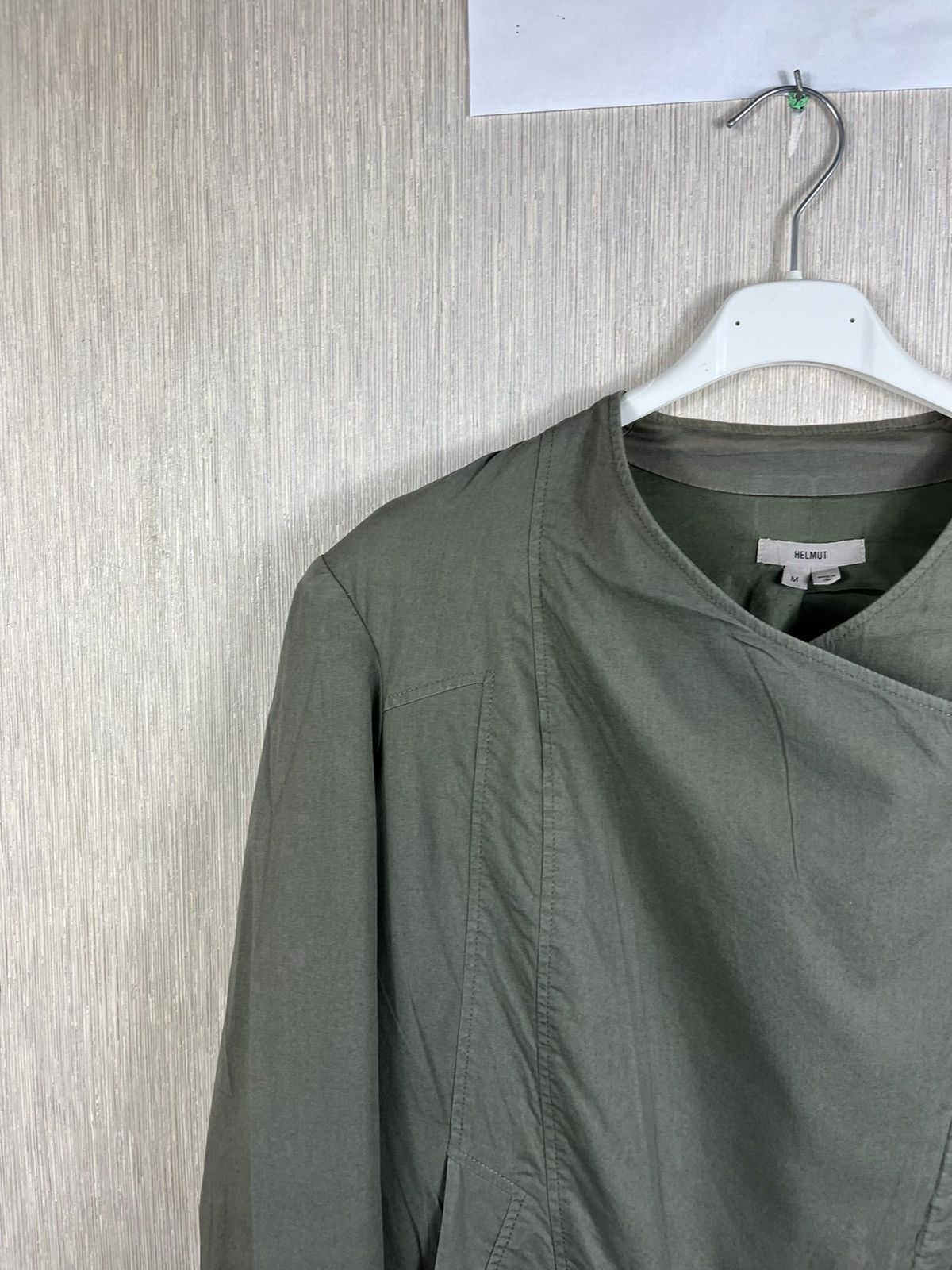 Helmut Lang × Vintage Helmut Lang moto biker cropped asymmetric zip draped jacket Size M / US 6-8 / IT 42-44 - 4 Thumbnail