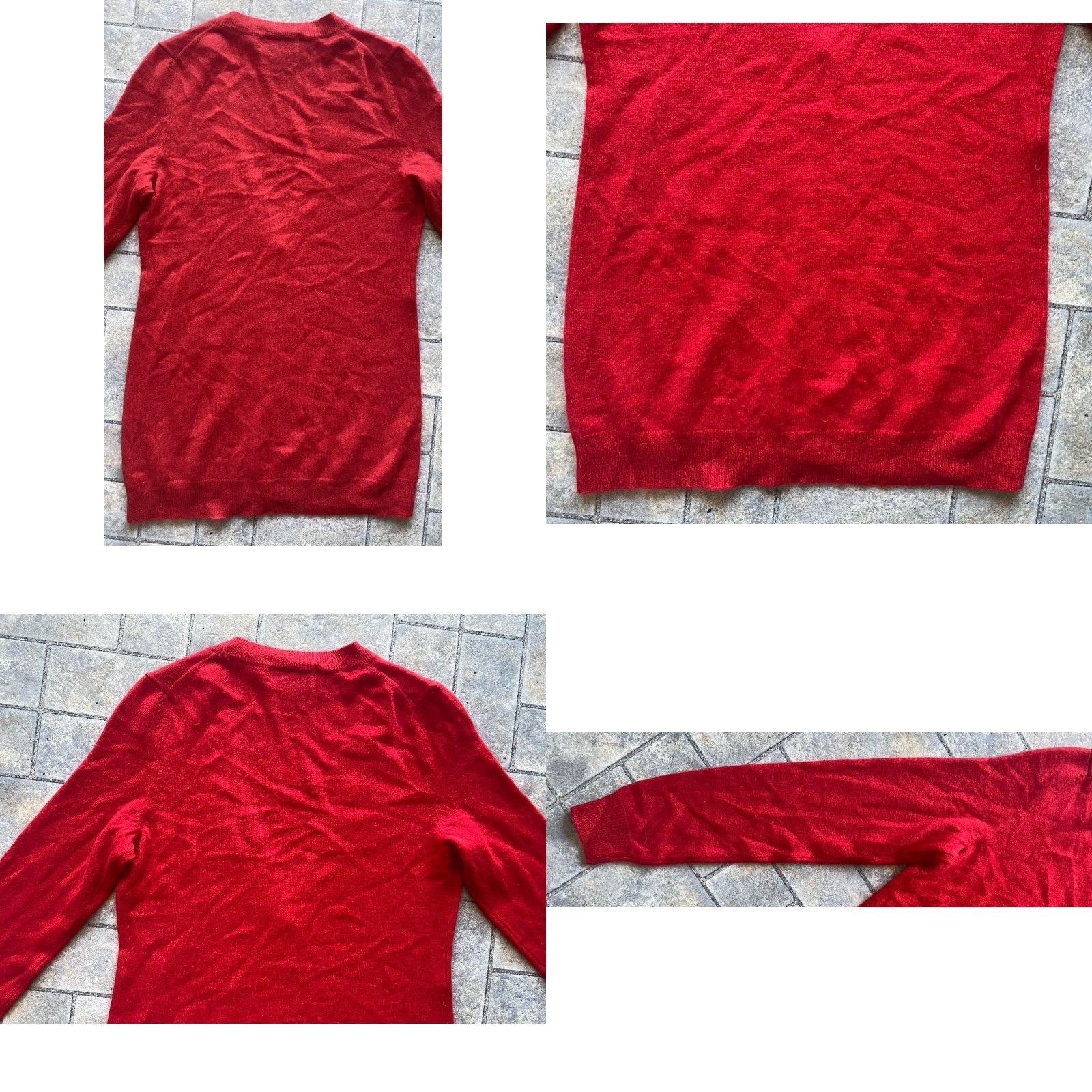 Bloomingdale's VINTAGE C by Bloomingdale's XS Women's 100% Cashmere Red Seven Button Cardigan Size XS / US 0-2 / IT 36-38 - 9 Thumbnail