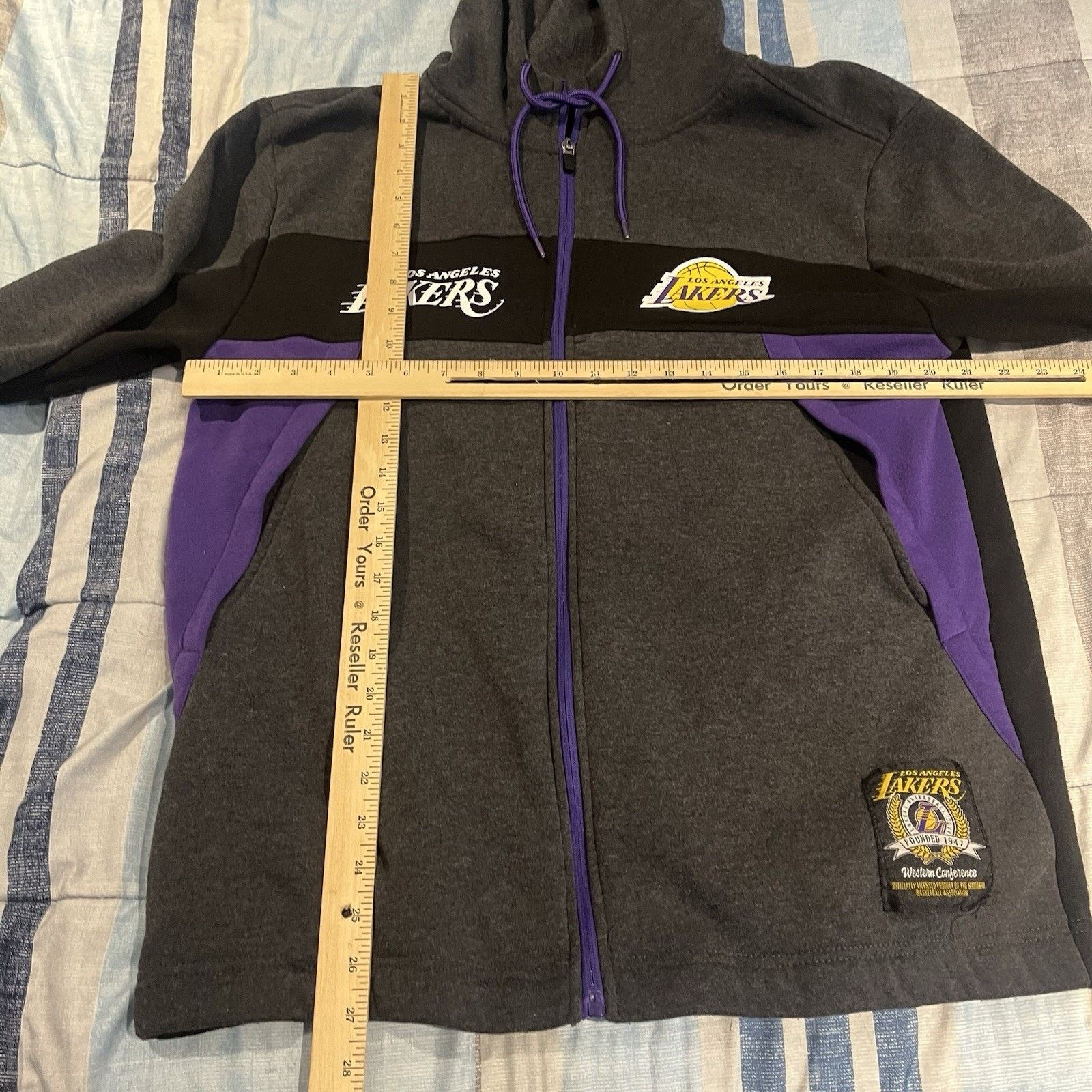 Other Unk Nba men's L Los Angeles Lakers full zip grey hoodie Size US L / EU 52-54 / 3 - 3 Thumbnail
