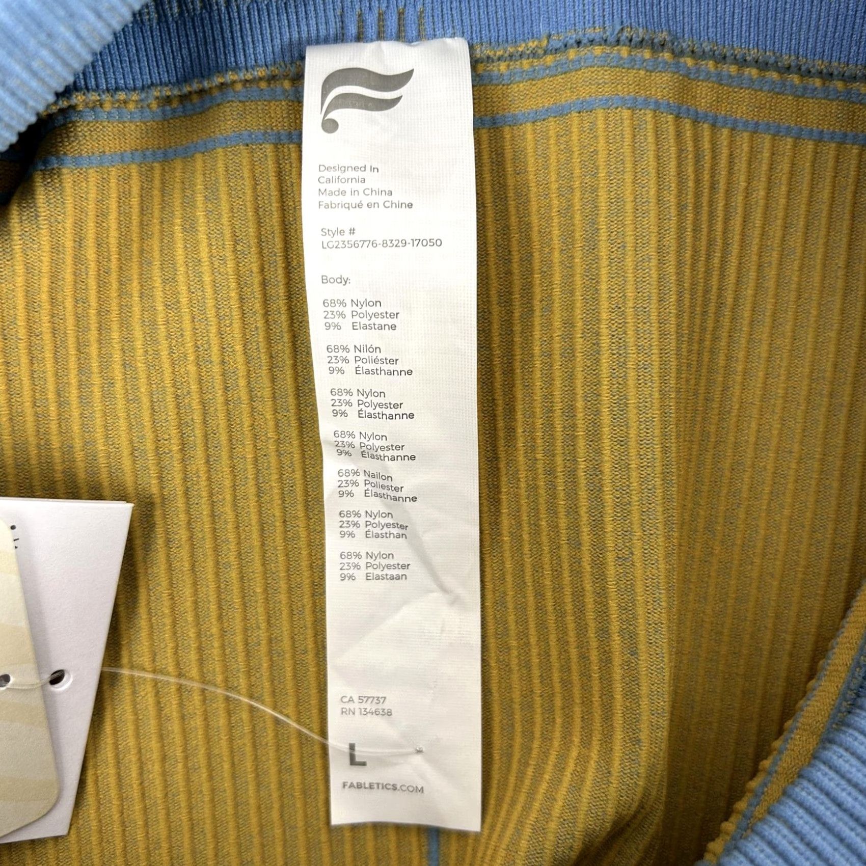 Fabletics Fabletics Leggings Womens Large Blue Seamless High Waisted Compressive Ribbed Size 36" / US 14 / IT 50 - 6 Thumbnail