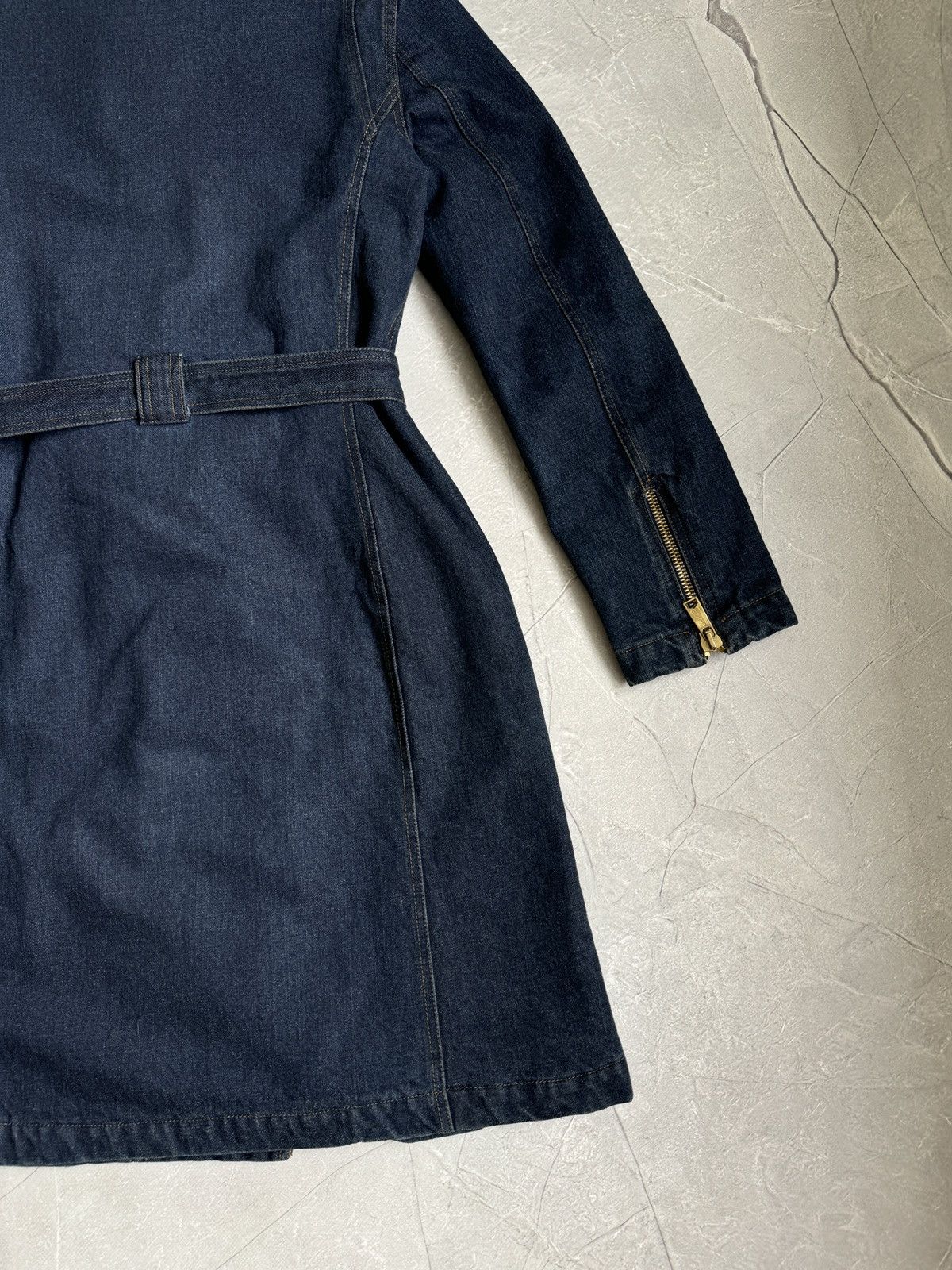 Dolce & Gabbana Vintage 00s Dolce & Gabbana Denim Biker Trench Coat Jacket Size S / US 4 / IT 40 - 20 Thumbnail