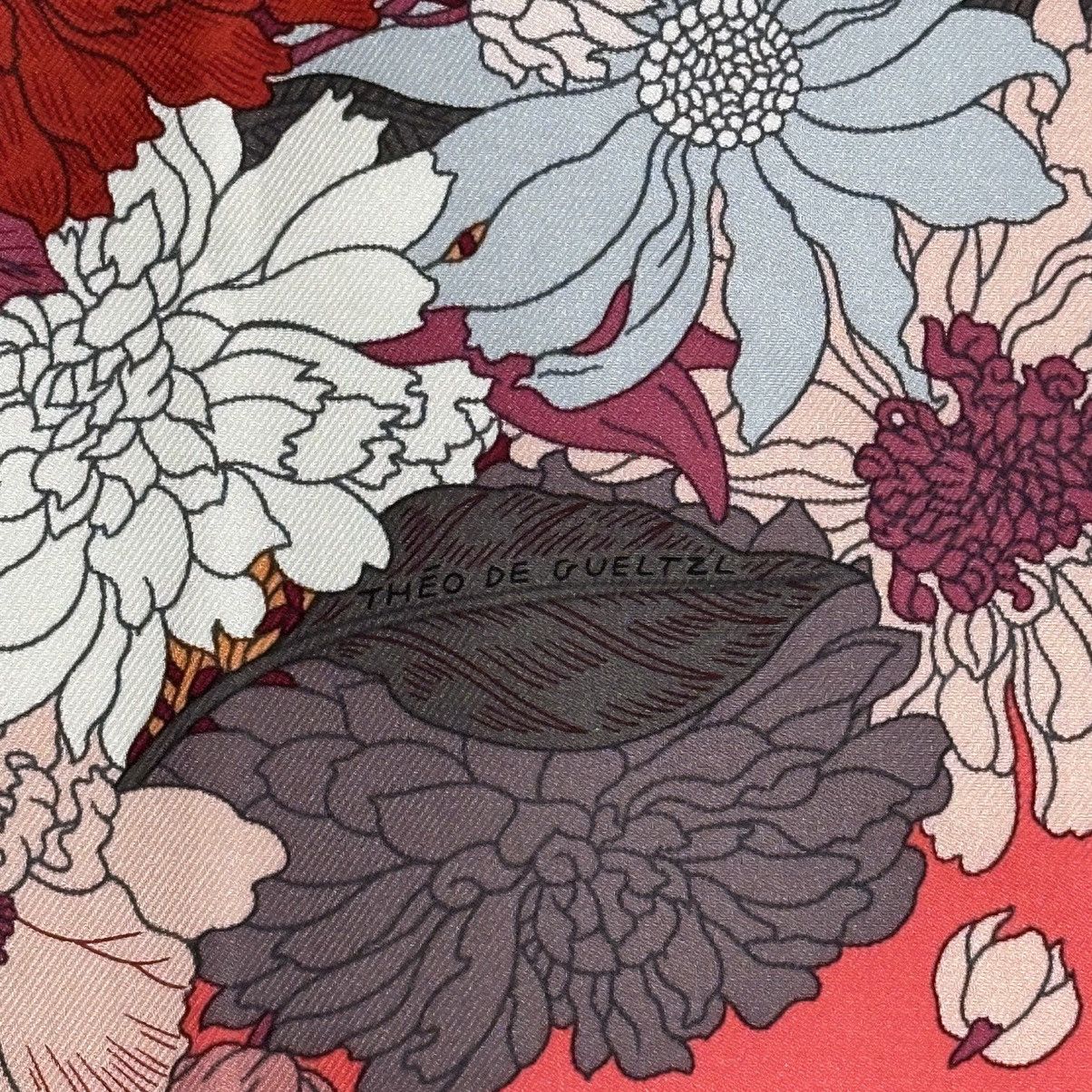 Hermes NEW HERMÈS ROBE LÉGÈRE SILK CORAL FLORAL HORSE SCARF Size ONE SIZE - 7 Thumbnail