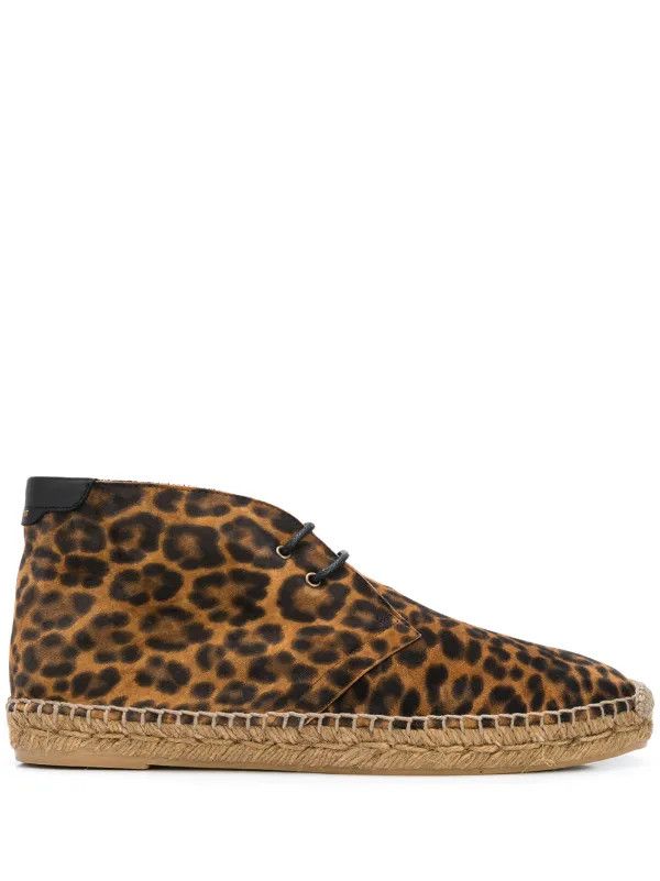 Saint Laurent Paris Saint Laurent Laced Espadrilles In Leopard Size US 7 / EU 40 - 1 Preview