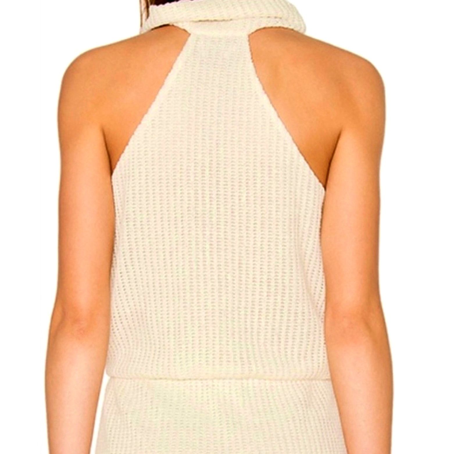 Saylor Saylor Rosario Halter Knit Fringe Dress in Ecru M Size M / US 6-8 / IT 42-44 - 6 Thumbnail