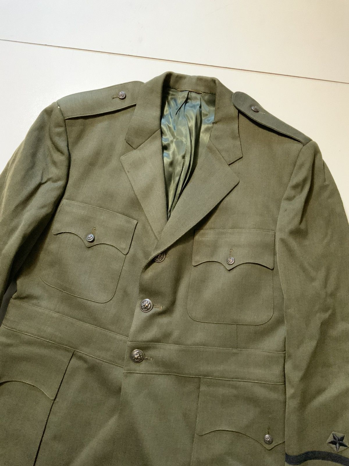 Vintage Vintage 40s 50s WWII Lan-C-Air Davis USN Wool 2PC Set Suit Size 42R - 9 Thumbnail