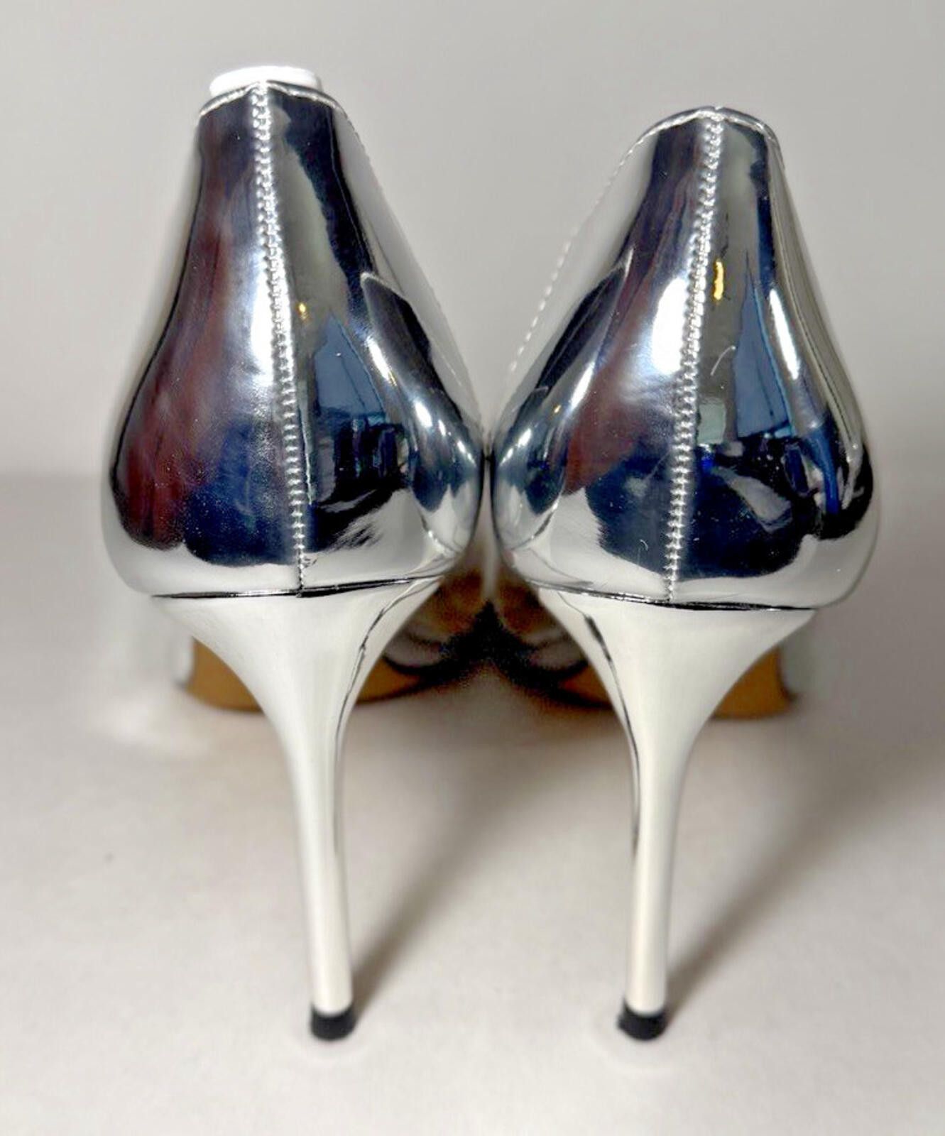 Other LING MEI High Heel Pointy Toe Crystal Buckle Clear Silver Size US 8 / IT 38 - 3 Thumbnail
