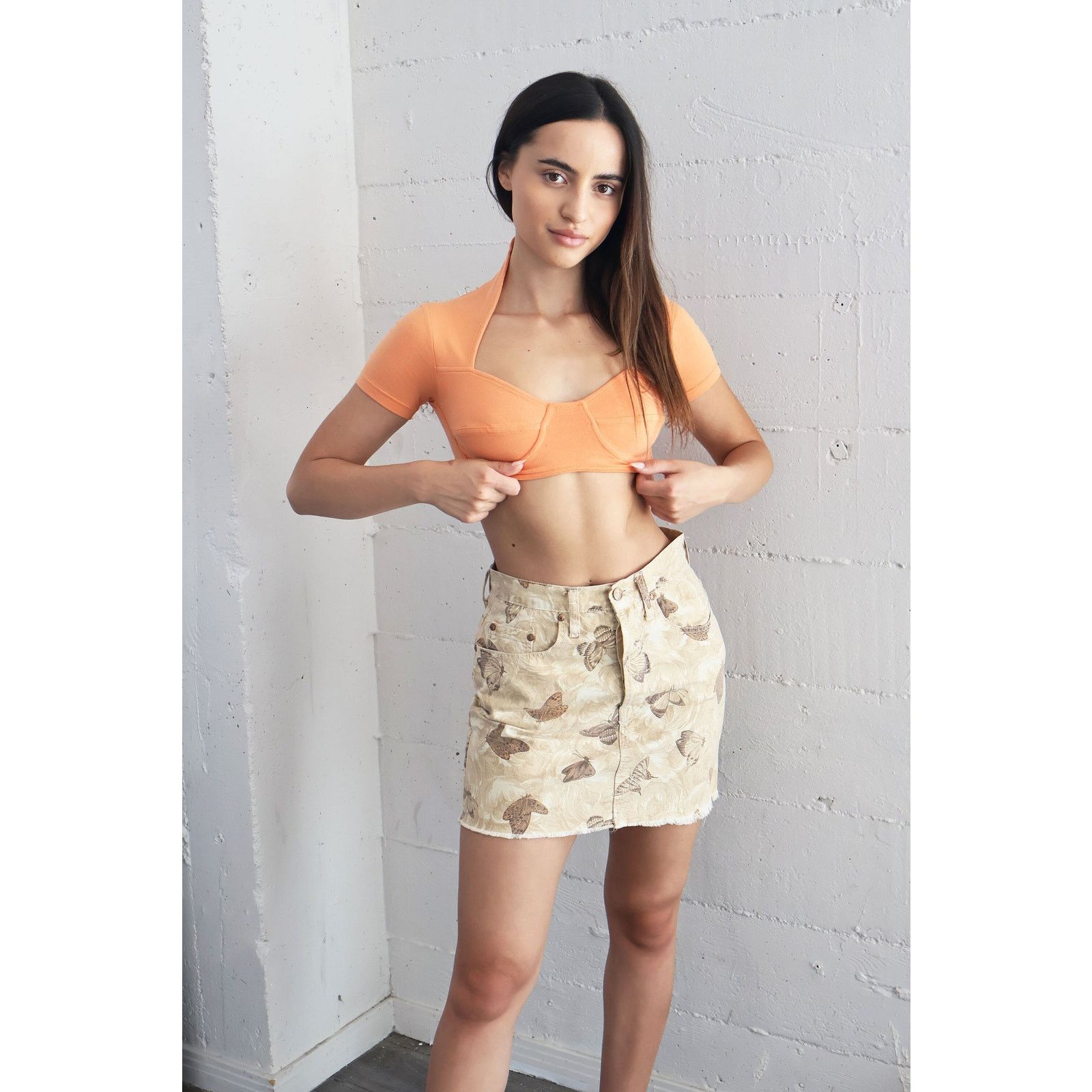 Kenzo Vintage KENZO Jeans Y2K Denim Butterfly Print Mini Skirt Size 28" / US 6 / IT 42 - 3 Thumbnail