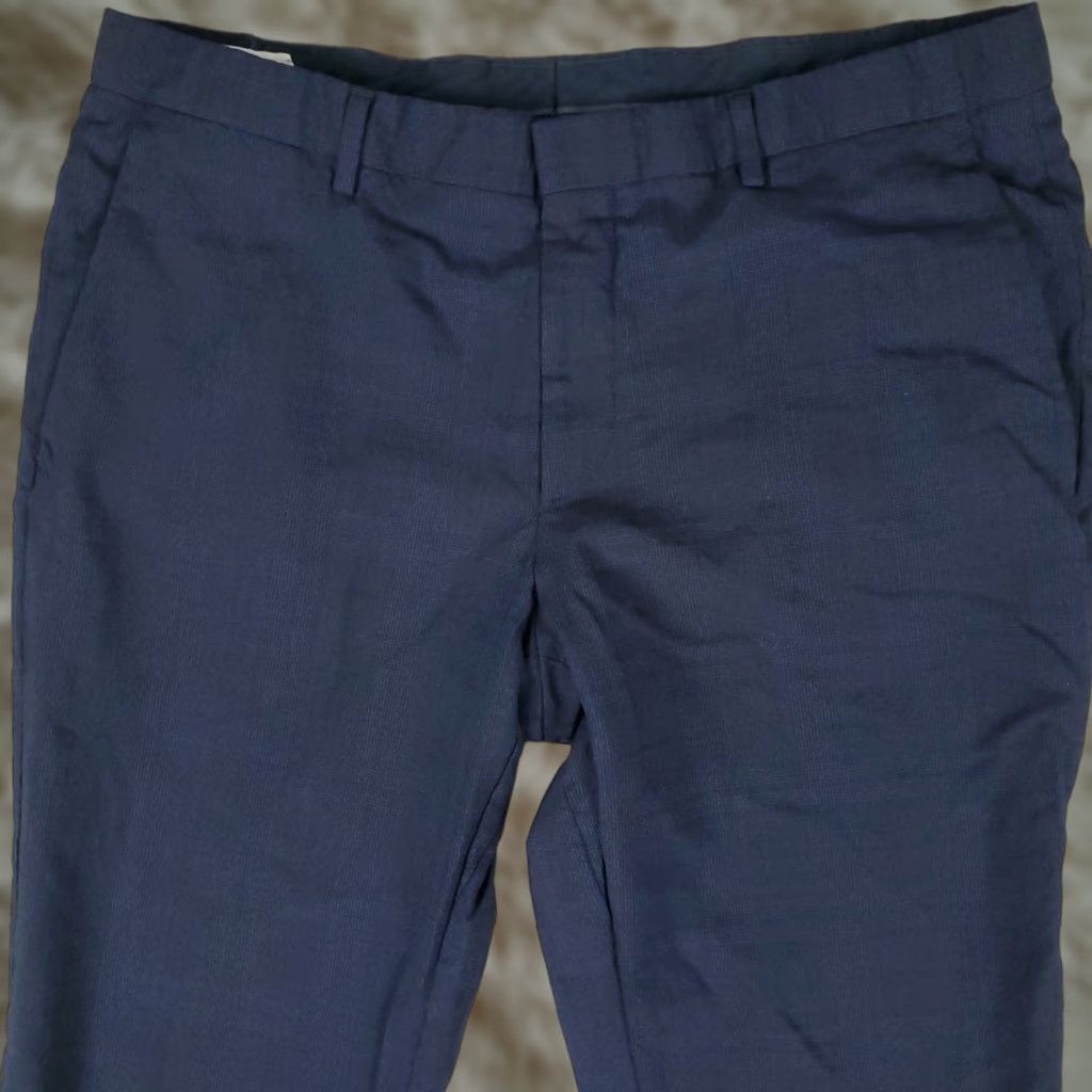 Hugo Boss Hugo Boss Pants Mens 35x28 Blue Super 100 Straight Dress Trousers Size US 35 - 1 Thumbnail