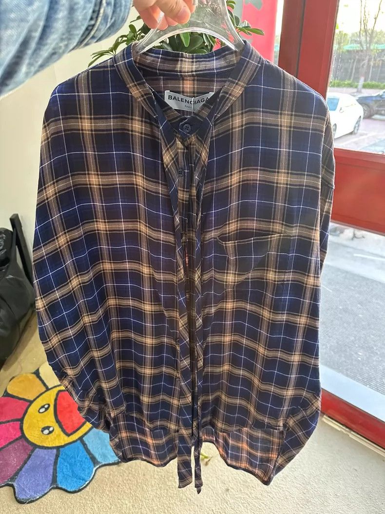 Balenciaga Balenciaga size 32 Checked Shirt with Back Logo Size S / US 4 / IT 40 - 3 Thumbnail