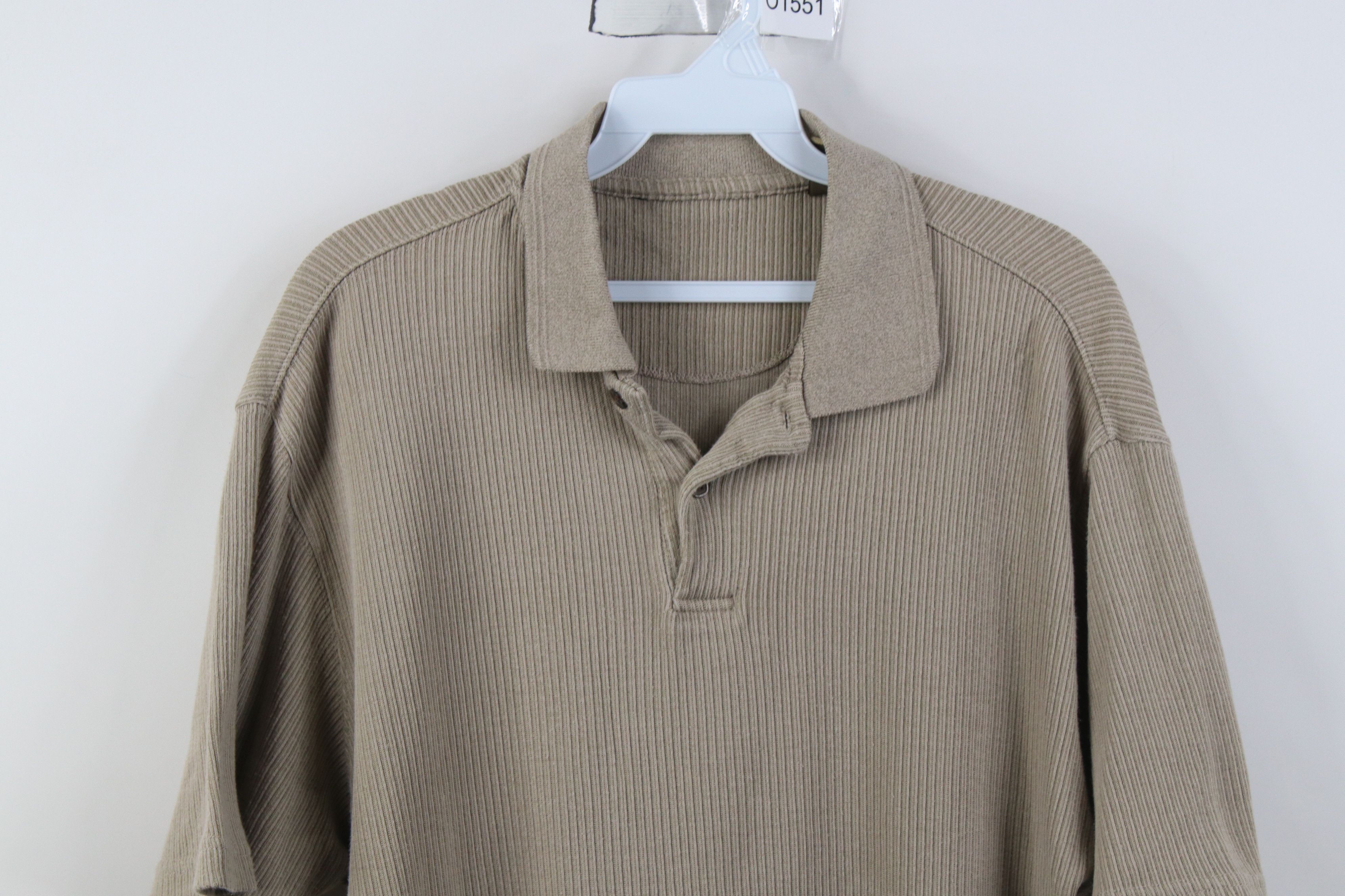 Vintage Vintage 90s Streetwear Striped Ribbed Knit Golf Polo Shirt Size US M / EU 48-50 / 2 - 2 Thumbnail