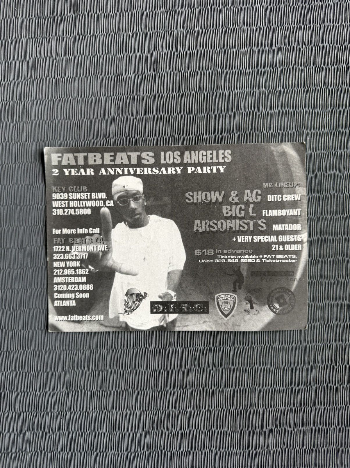 Other SHOW BIZ & AG's / BIG L’s Live/Fat Beats LA OG Promo Sticker Size ONE SIZE - 2 Thumbnail