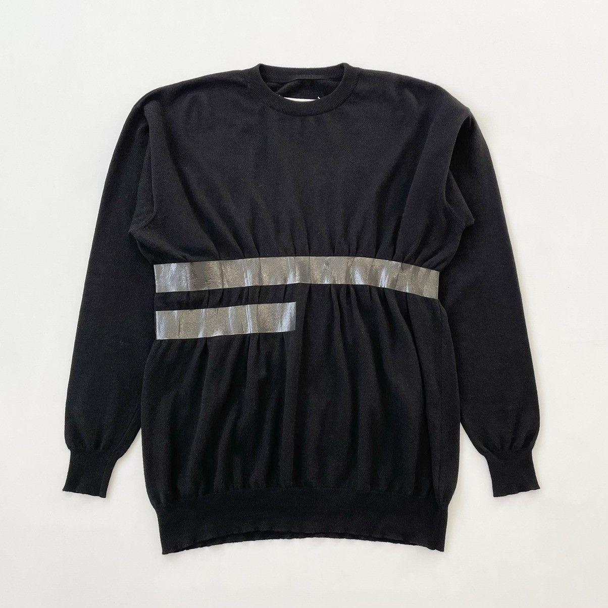 Maison Margiela A/W 09 Black Wool ‘Tape’ Effect Sweater Size US L / EU 52-54 / 3 - 1 Thumbnail