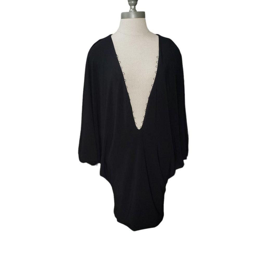 Designer CT375 Ladies Black Jasmine Low V Front Sexy Mini Dress XS Size XS / US 0-2 / IT 36-38 - 1 Thumbnail